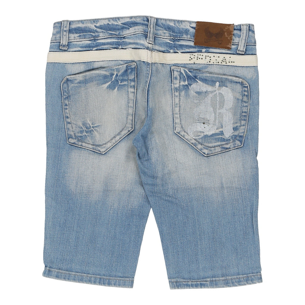 Redial Diamond Denim Shorts - 32W UK 8 Blue Cotton Refurbished - Thrifted (note: this is a term often used to describe second- refurbished available on Cerqular