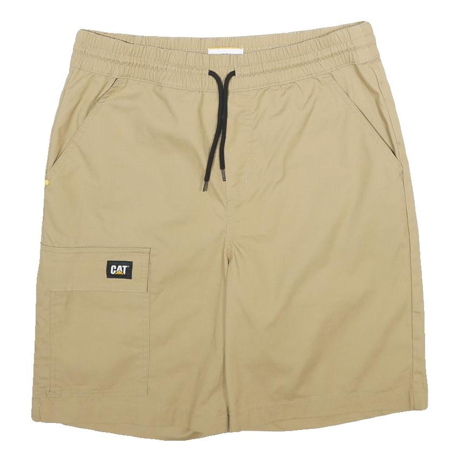 CAT Mens Shorts Beige Casual Plain S W32 Workwear Drawstring Pocket Refurbished - N/A refurbished available on Cerqular