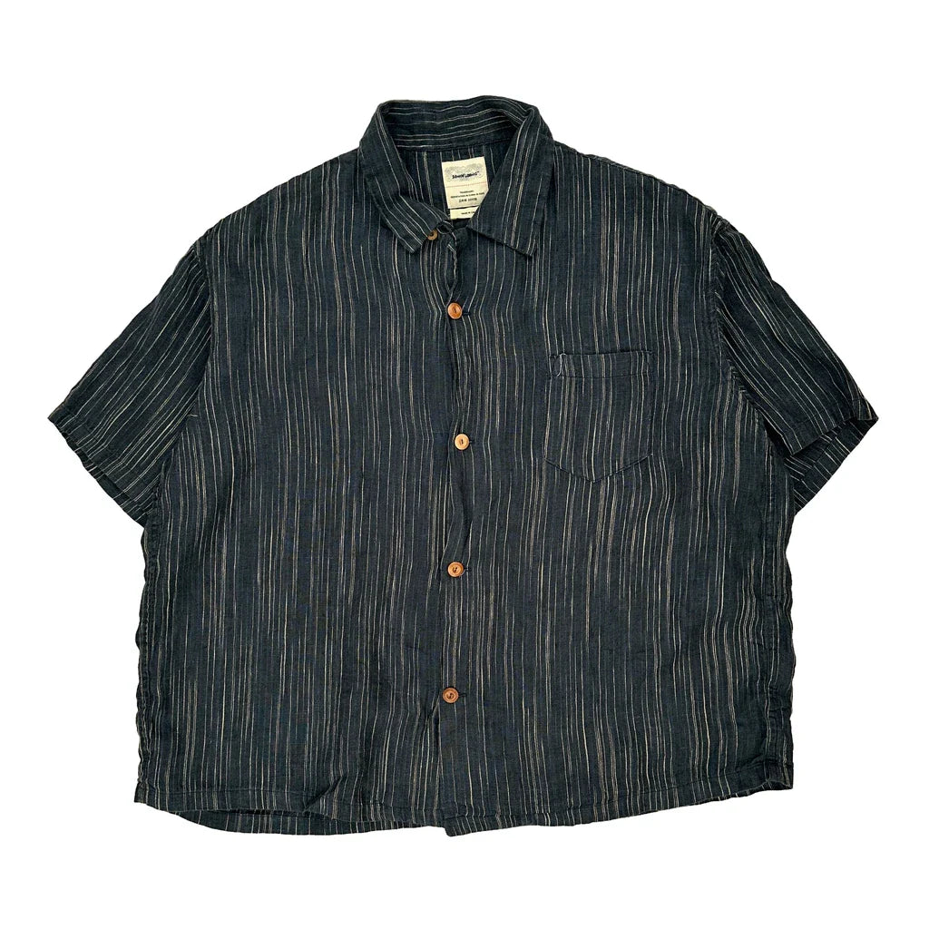 Buy Sonofloong Striped Short Sleeve Shirt - 2XL Blue Linen Refurbished - $25.11 Sonofloong Striped Short Sleeve Shirt - 2XL Blue Linen Refurbished - Thrifted (note: this is a term often used to describe second- refurbished available on Cerqular
