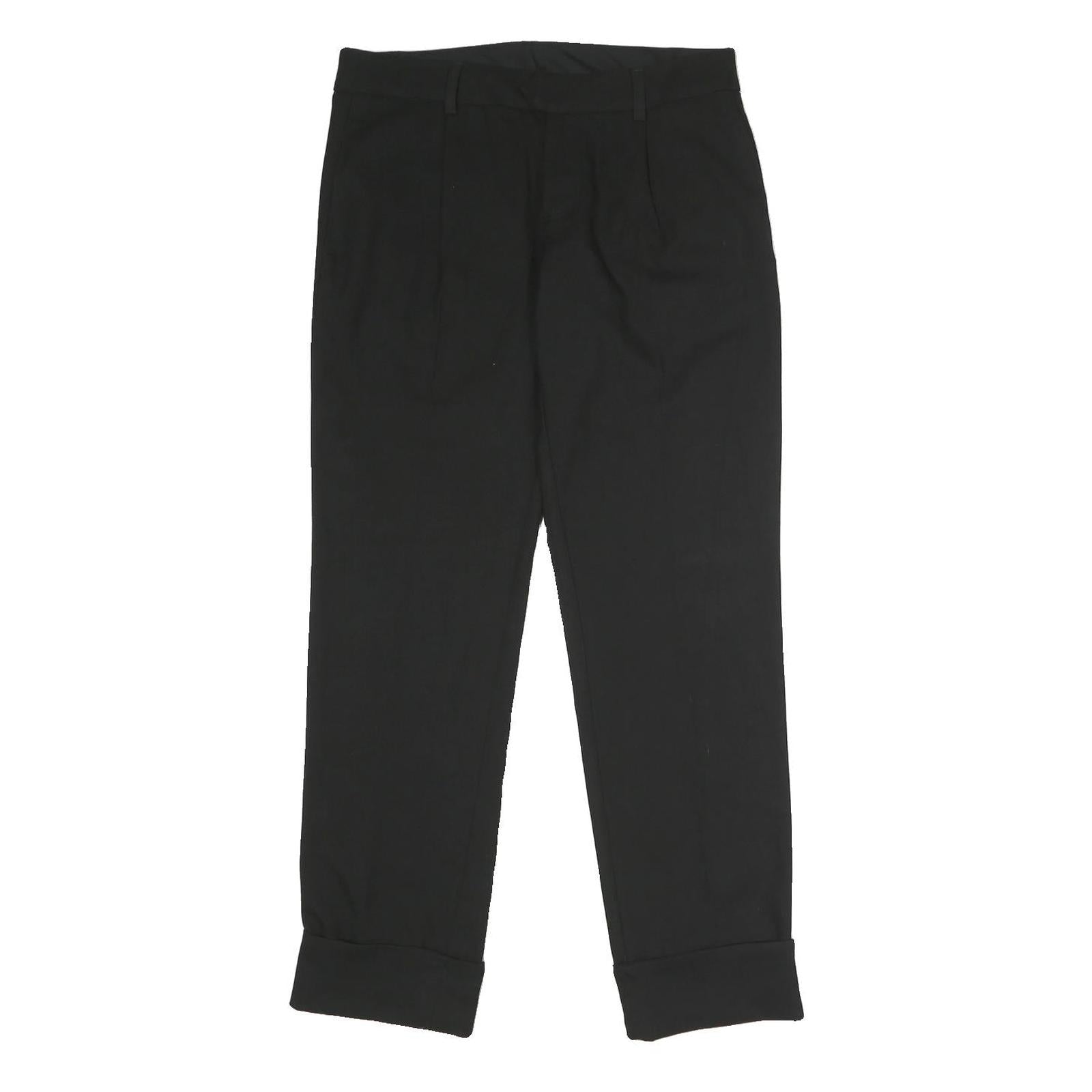 FREE PEOPLE Womens Black Regular Fit Straight Trousers W30 L29 Work Relaxed Refurbished - N/A refurbished available on Cerqular