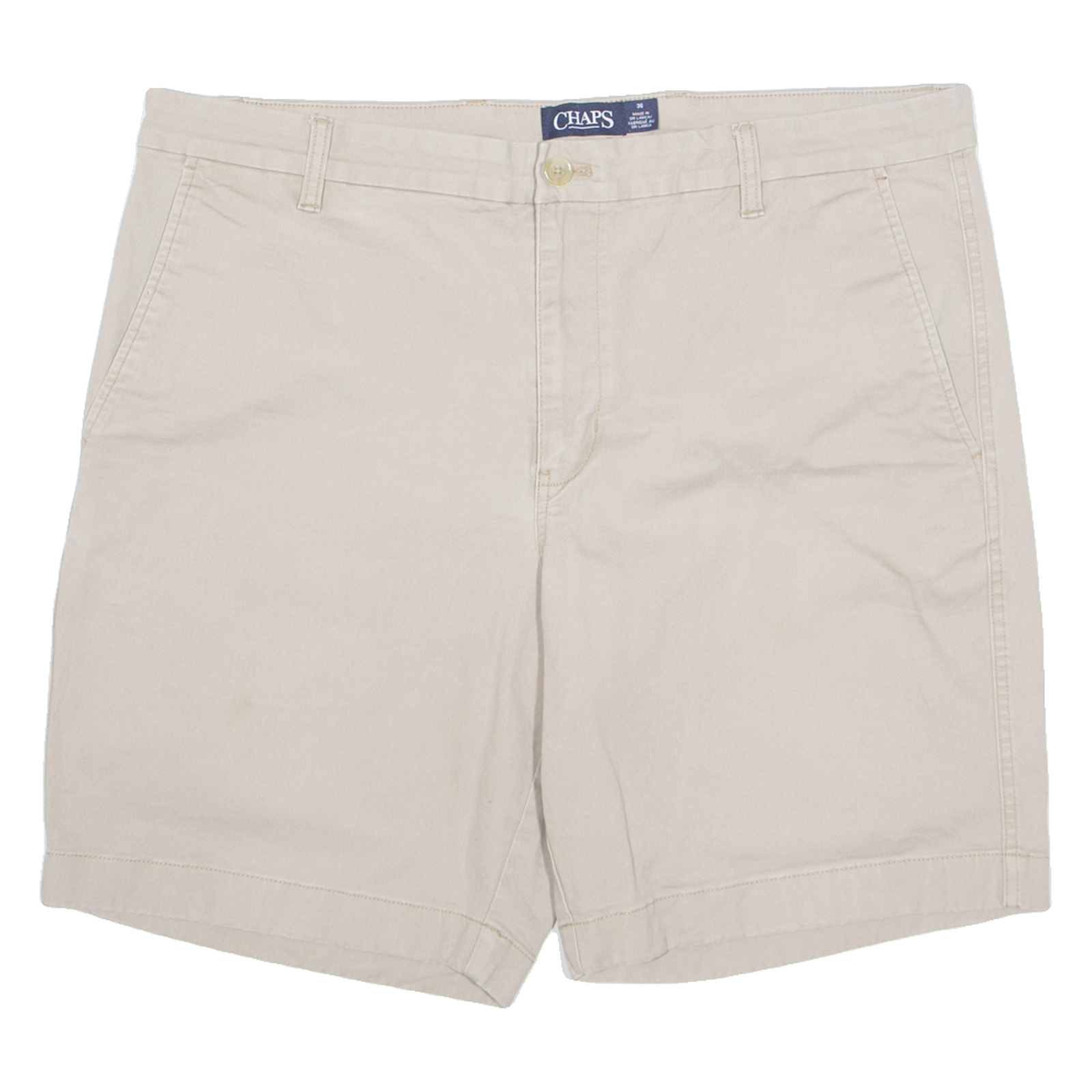 CHAPS Stretch Mens Chino Shorts Beige XL W38 Refurbished - N/A refurbished available on Cerqular
