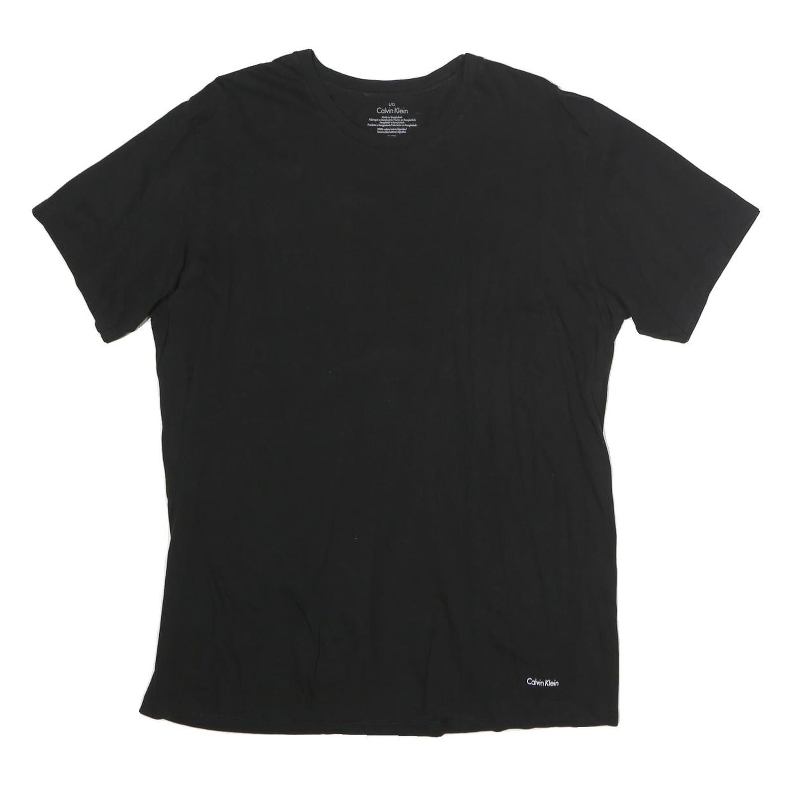 CALVIN KLEIN Mens Black L T-Shirt Short Sleeve Crew Neck Minimal Logo Refurbished - N/A refurbished available on Cerqular