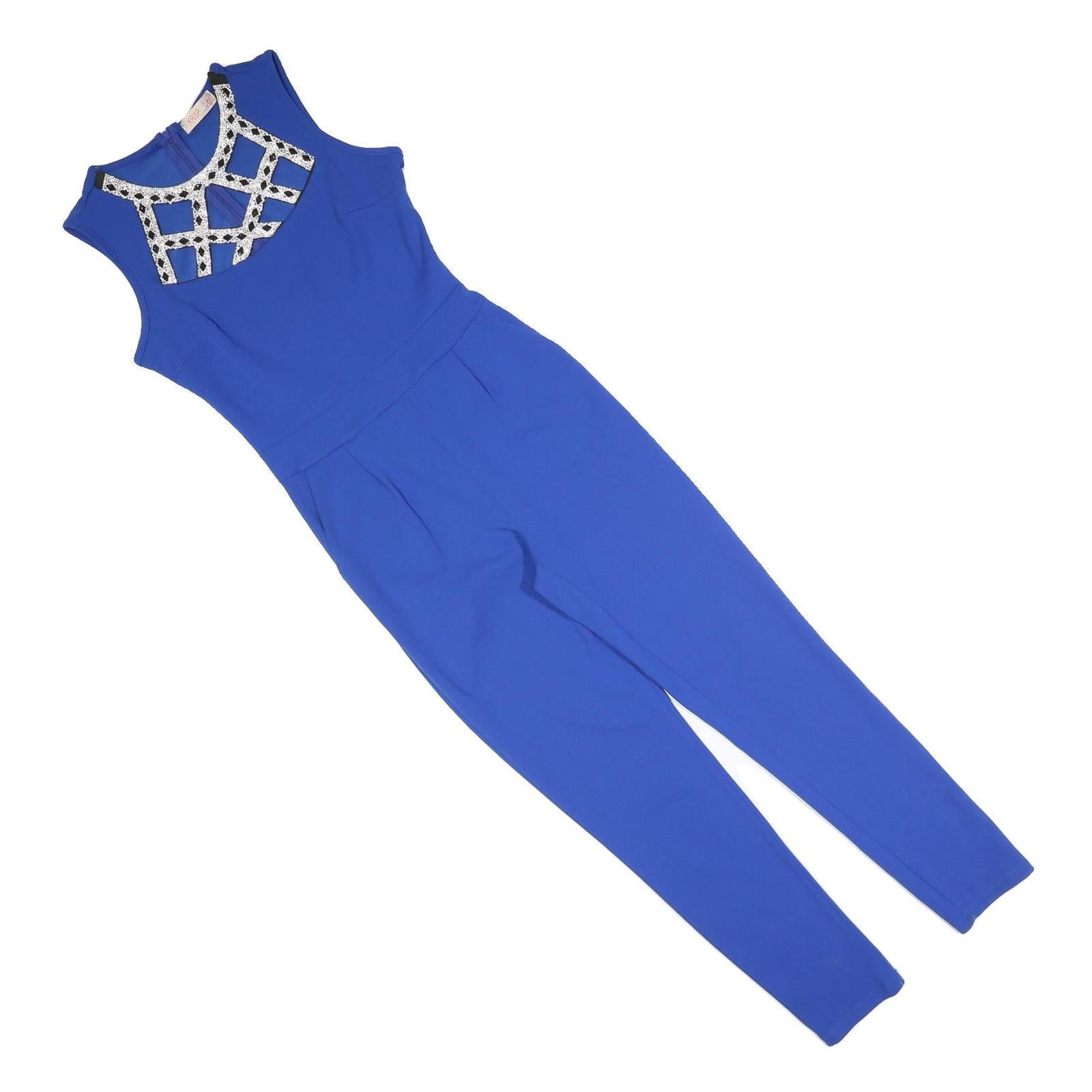 KRISP Womens Blue Playsuit S Polka Dot Detail Sleeveless Zip Closure Refurbished - N/A refurbished available on Cerqular