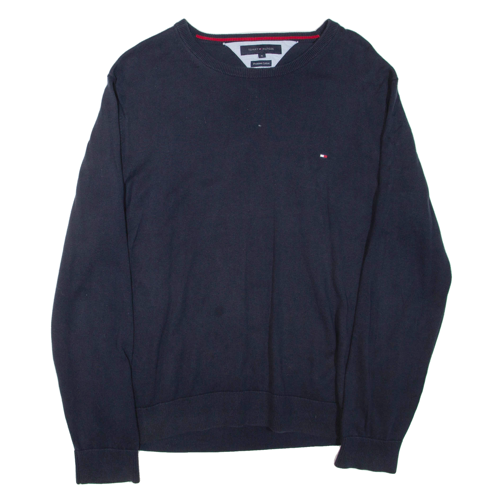 TOMMY HILFIGER Mens Jumper Blue 1/4 Zip Tight Knit XL Refurbished - N/A refurbished available on Cerqular