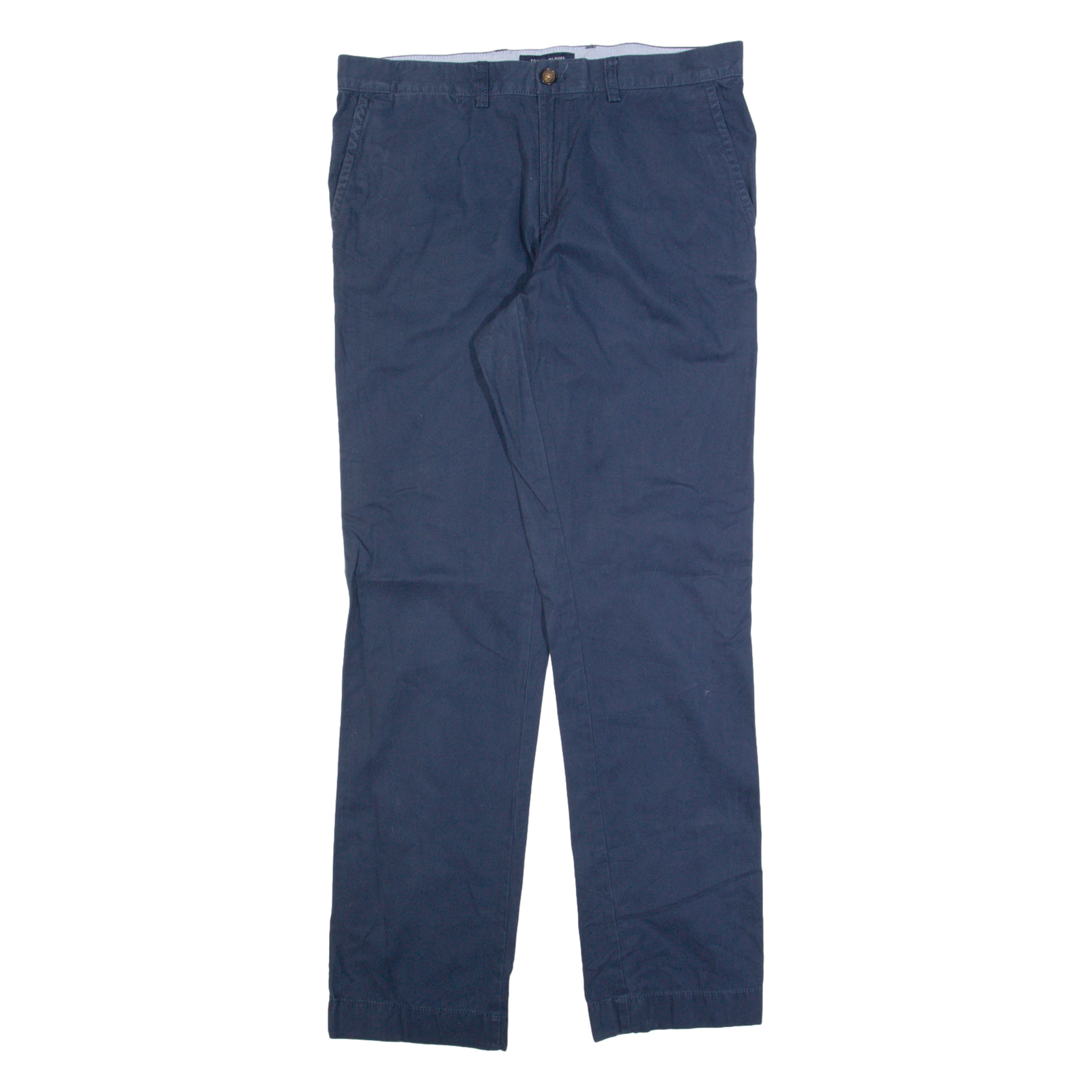 TOMMY HILFIGER Chino Mens Trousers Blue Regular Tapered W32 L32 Refurbished - N/A refurbished available on Cerqular