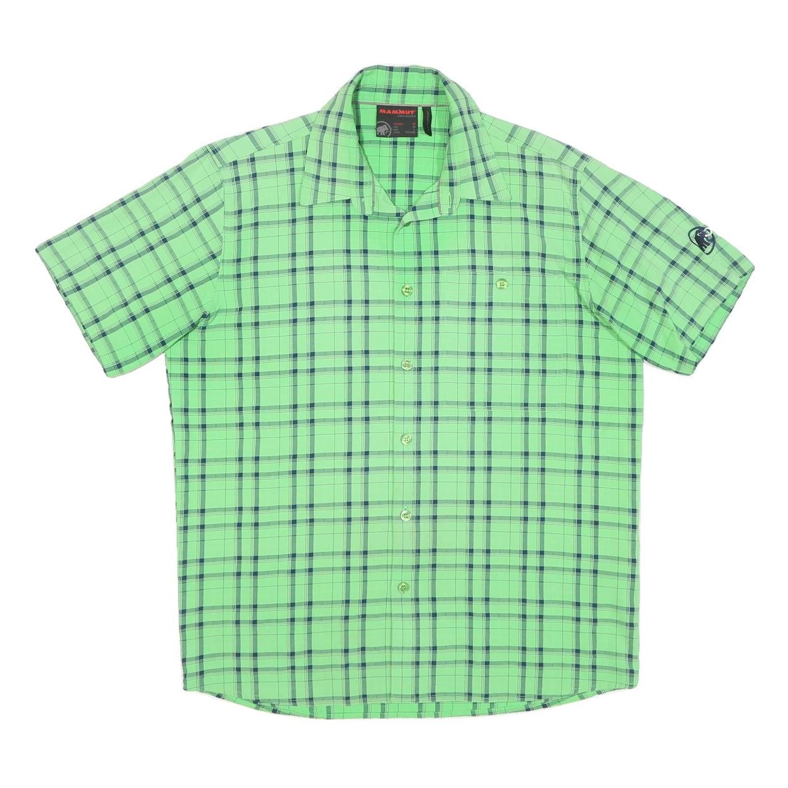 MAMMUT Mens Green Check Shirt M Lightweight Cotton Blend Outdoor Casual Refurbished - N/A refurbished available on Cerqular