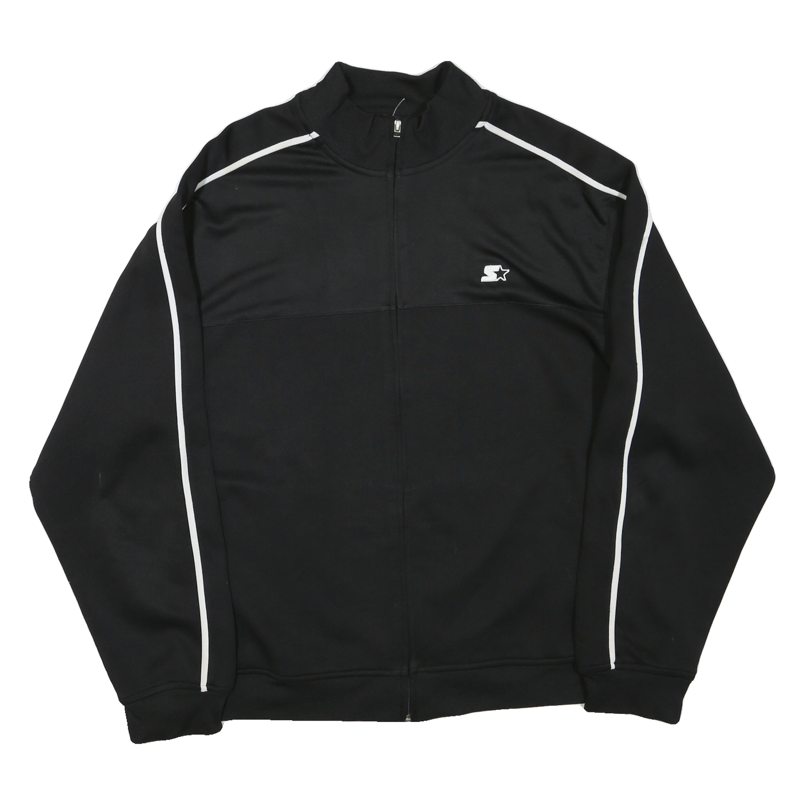 STARTER Mens Black Zip Track Jacket XL Polyester Blend Plain Sports Casual Refurbished - N/A refurbished available on Cerqular