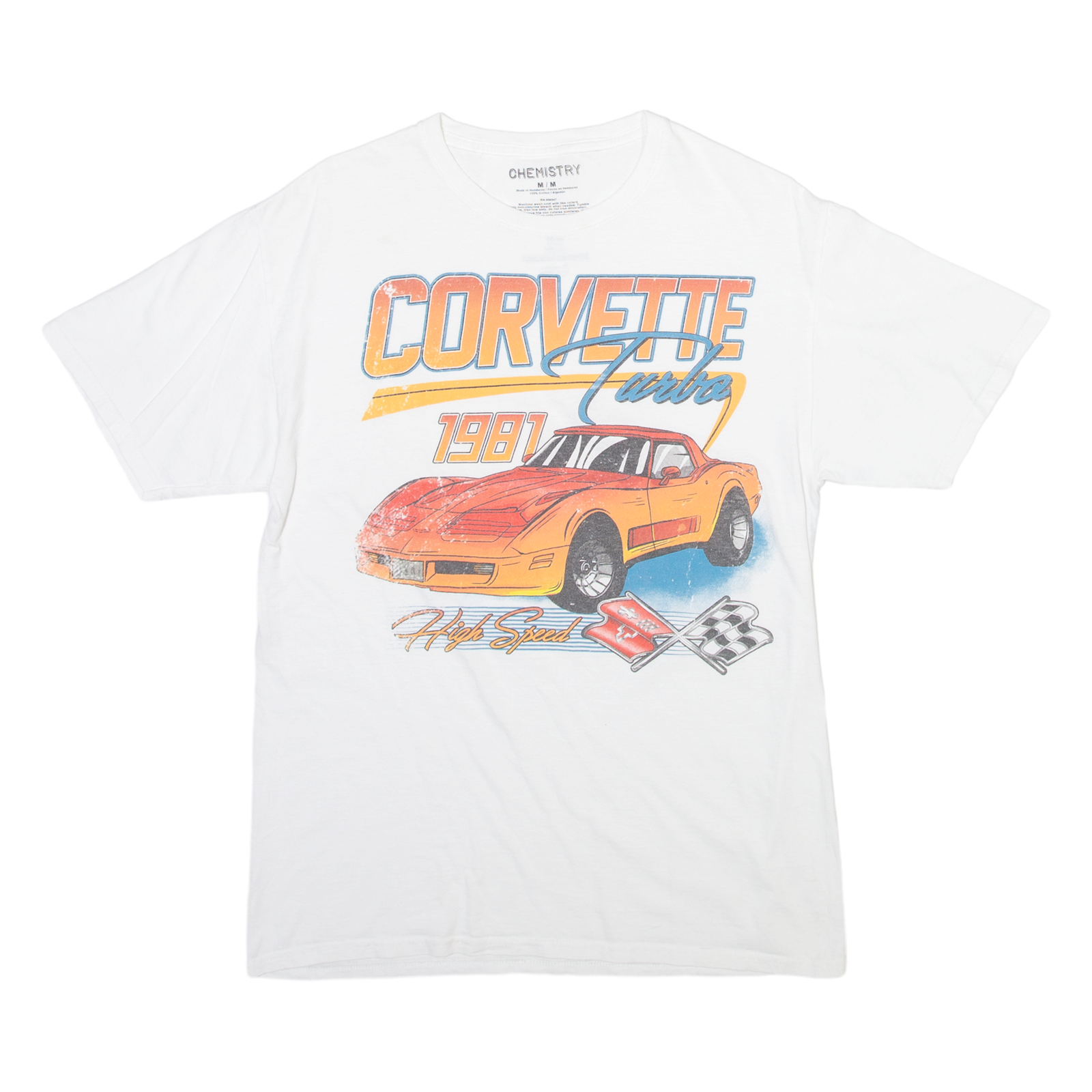 CHEMISTRY Racing Mens T-Shirt White M Refurbished - N/A refurbished available on Cerqular