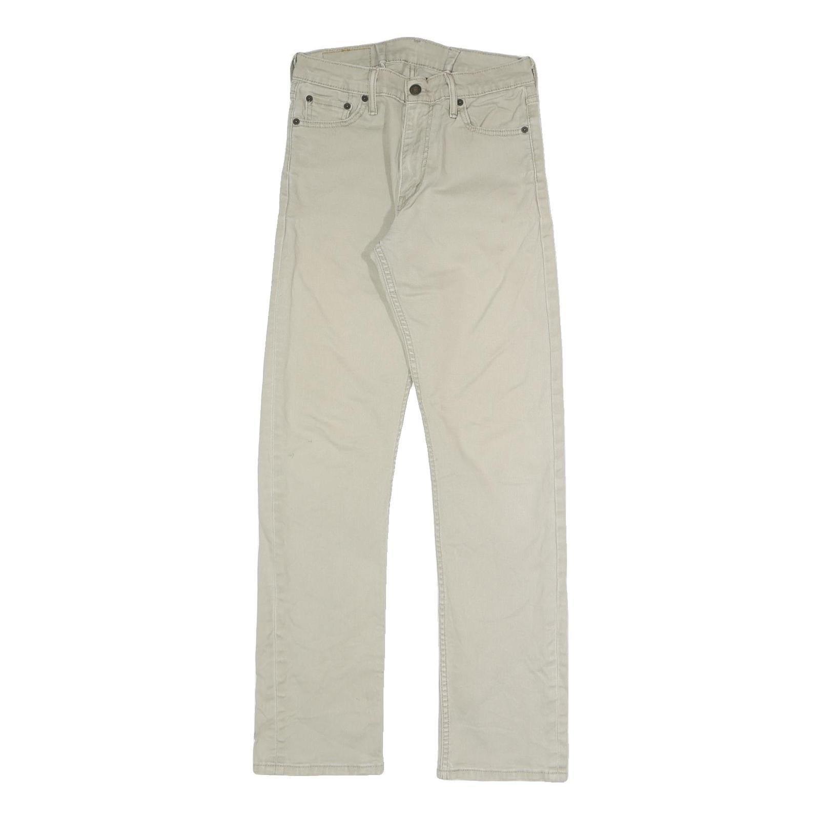 LEVI'S Mens Slim Beige Cotton Blend Trousers W27 L30 Zip Classic Straight Refurbished - N/A refurbished available on Cerqular