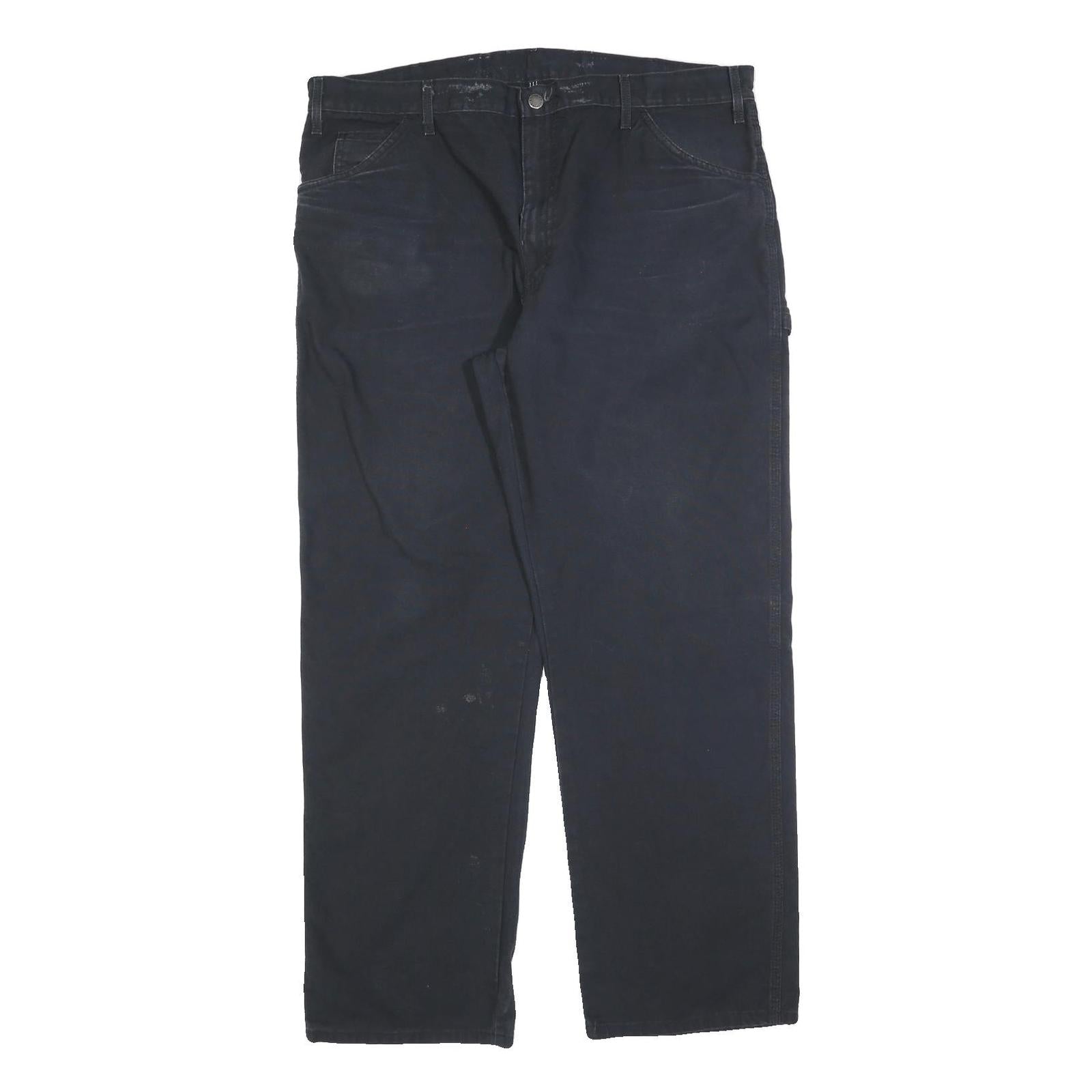 DICKIES Mens Cotton Blend Black Regular Straight Trousers W40 L32 Workwear Zip Refurbished - N/A refurbished available on Cerqular