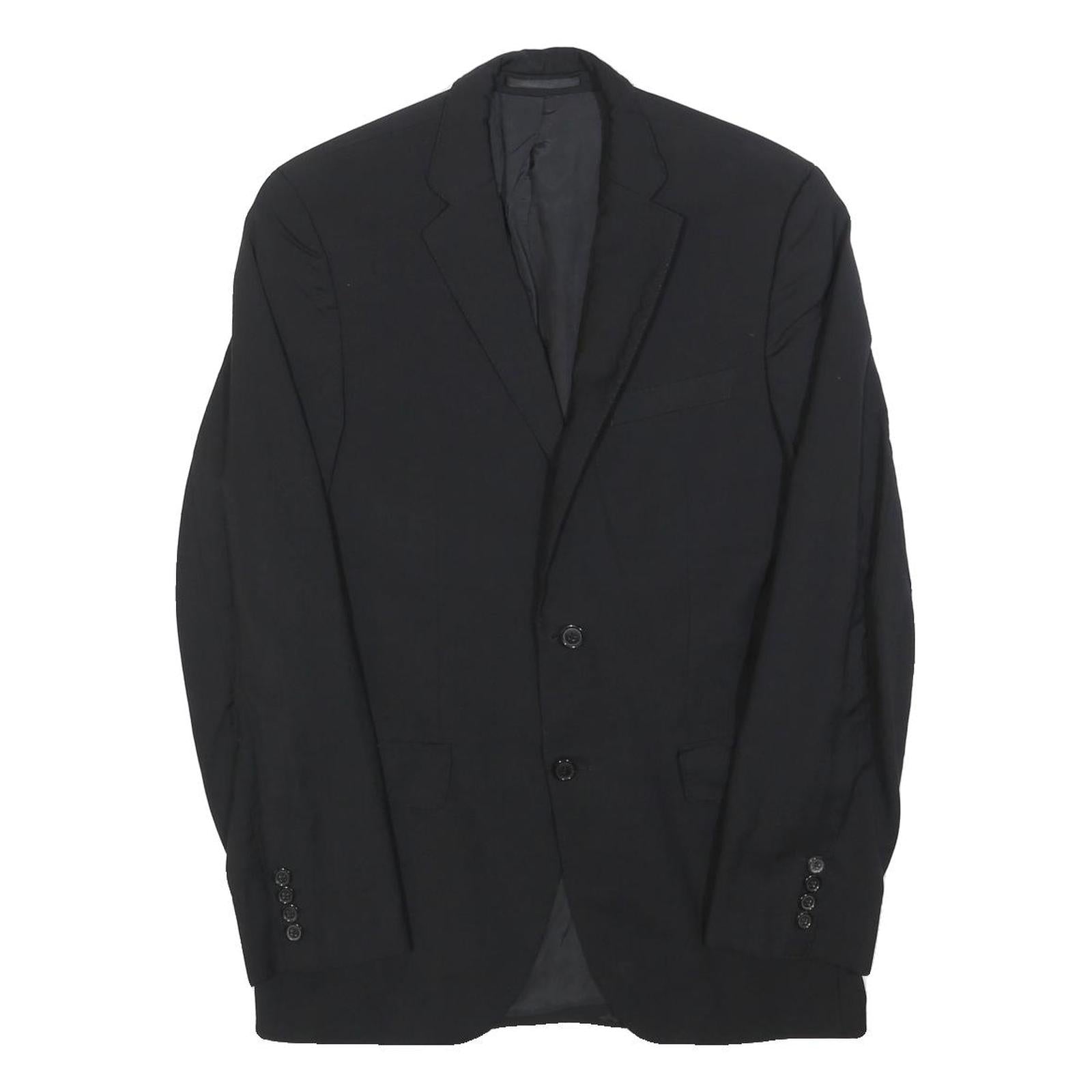 HUGO BOSS Mens Black Wool Button Jacket S Classic Plain Formal Elegant Refurbished - N/A refurbished available on Cerqular