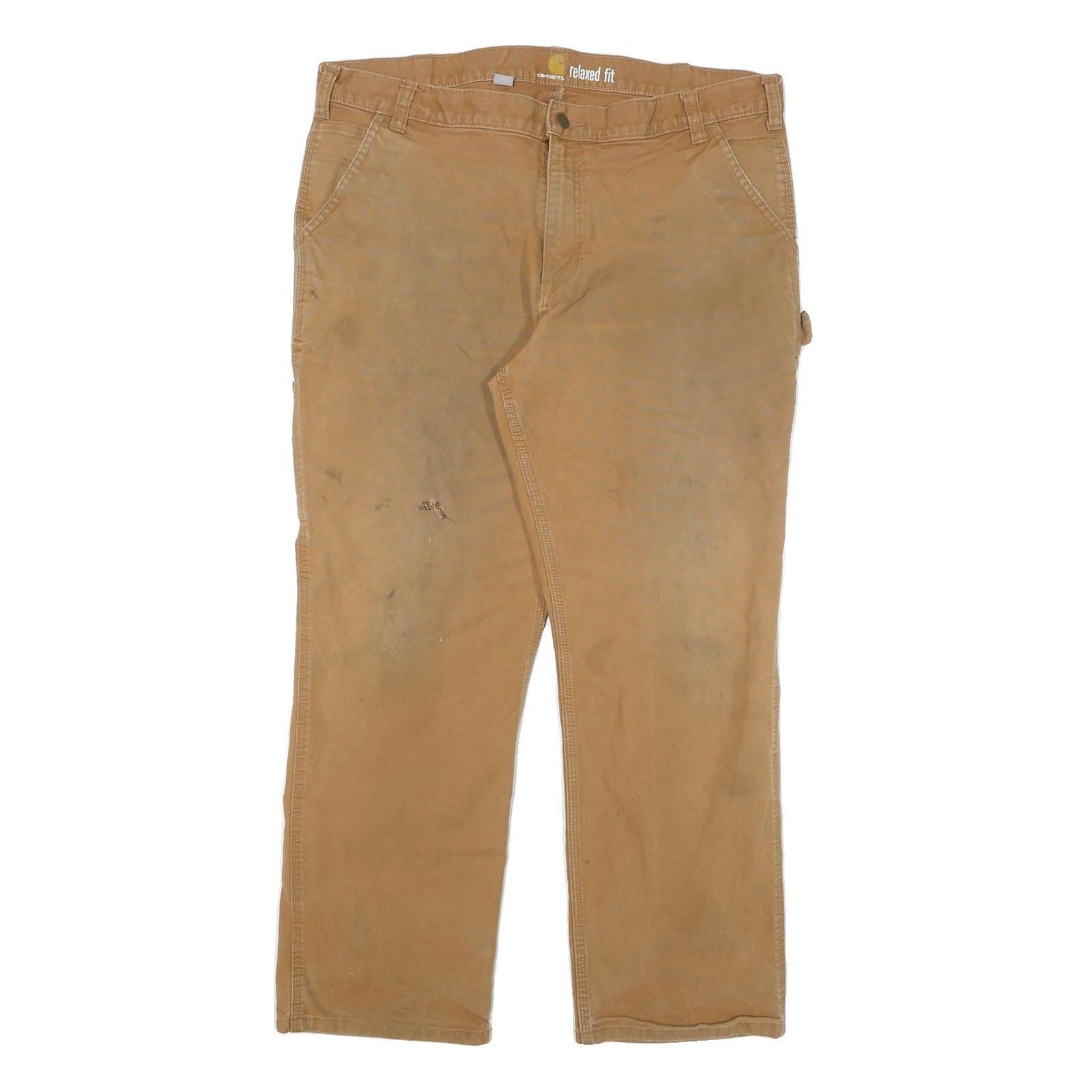 CARHARTT Mens Cotton Blend Beige Relaxed W40 L30 Workwear Trousers Zip Closure Refurbished - N/A refurbished available on Cerqular