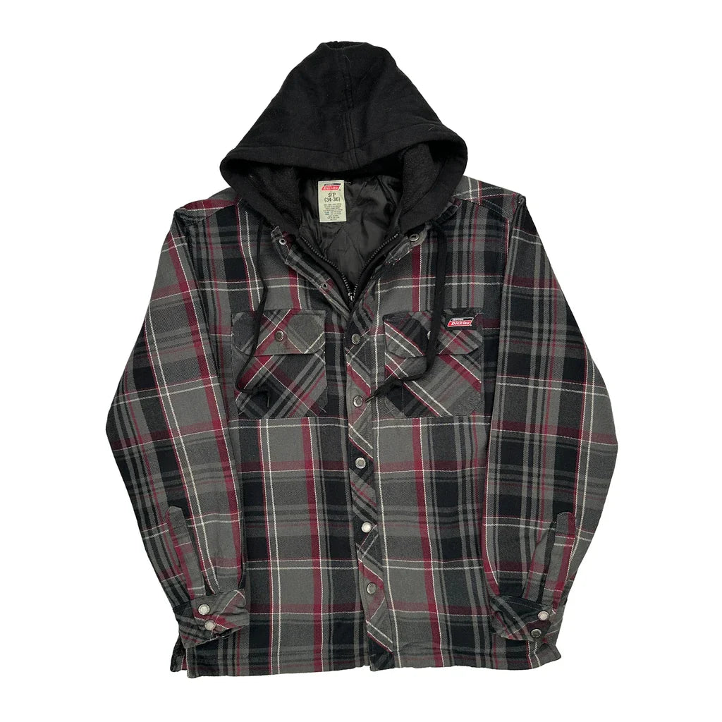 Dickies Checked Jacket - Small Black Cotton Refurbished - Thrifted (note: this is a term often used to describe second- refurbished available on Cerqular