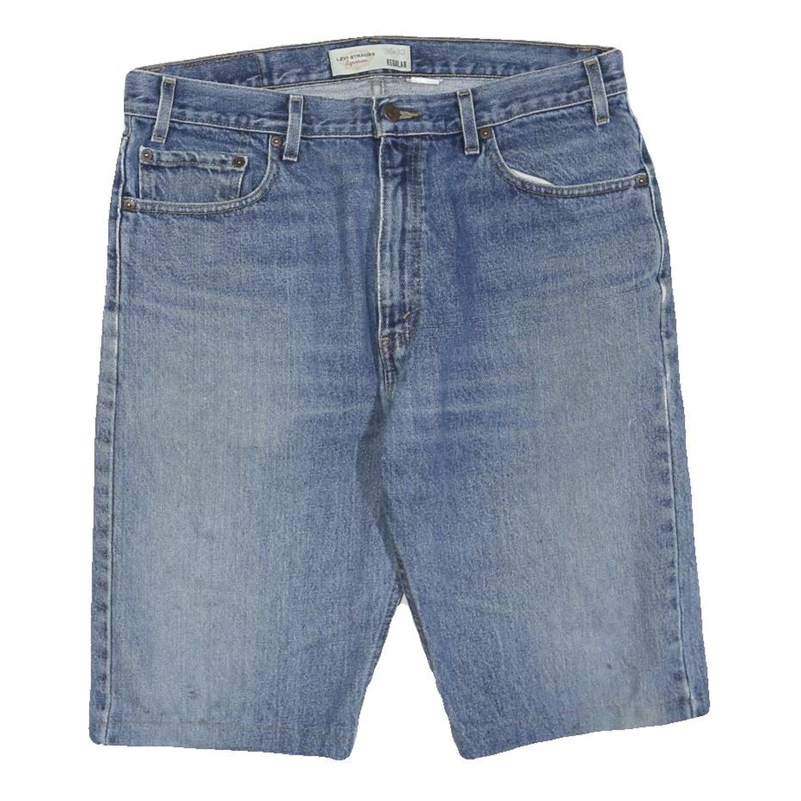LEVI'S Mens Denim Blue Casual Shorts L W36 Regular Fit 5 Pocket Zip Fly Refurbished - N/A refurbished available on Cerqular