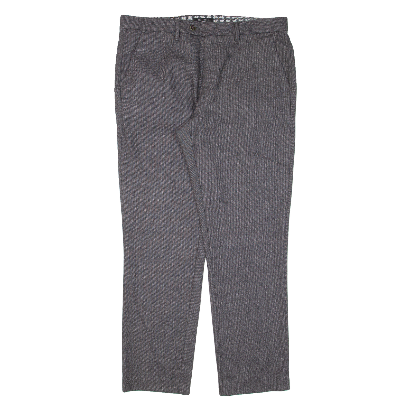TED BAKER Mens Knit Trousers Grey Regular Tapered Wool W34 L28 Refurbished - N/A refurbished available on Cerqular