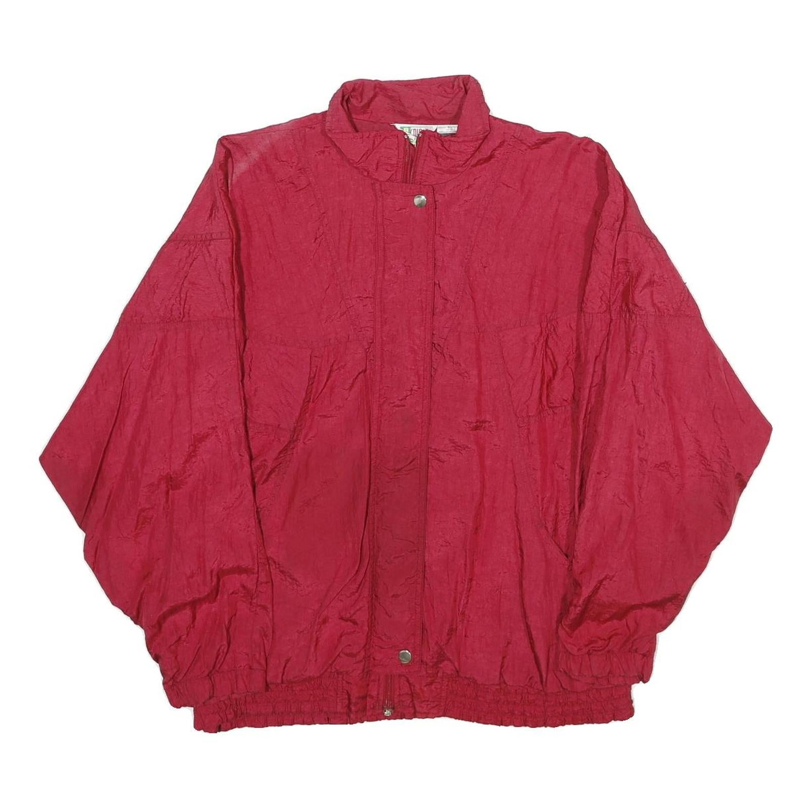 BOLD SPIRIT Womens Red Nylon Jacket L Zip Plain Casual Lightweight Outerwear Refurbished - N/A refurbished available on Cerqular