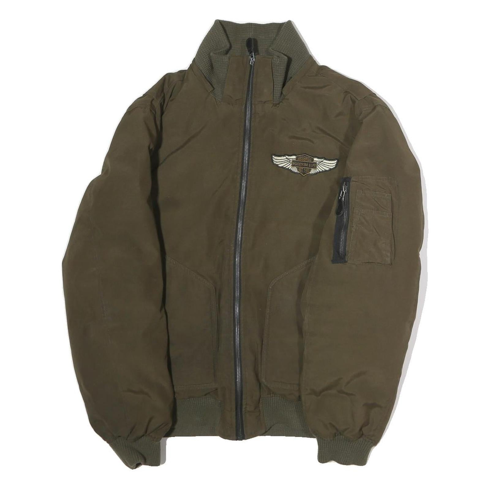 AKSERIES Mens Green Jacket XL Polyester Bomber Plain Zipped Comfort Casual Refurbished - N/A refurbished available on Cerqular