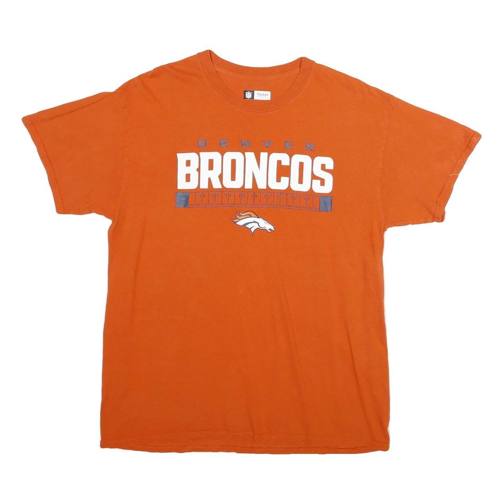 NFL Mens Orange Denver Broncos Graphic T-Shirt L Short Sleeve Crew Neck Refurbished - N/A refurbished available on Cerqular