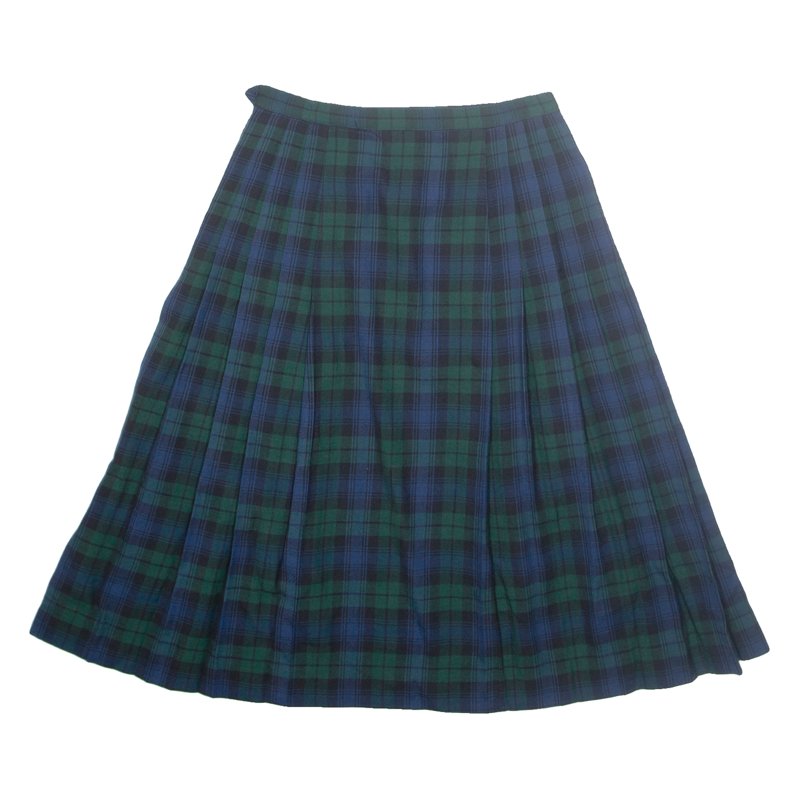 MS.SERO Womens Pleated Skirt Green Midi Wool Check UK 10 Refurbished - N/A refurbished available on Cerqular