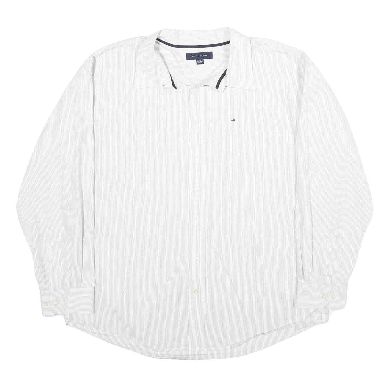 TOMMY HILFIGER Mens White Cotton Shirt 2XL Classic Long Sleeve Button Shirt Refurbished - N/A refurbished available on Cerqular