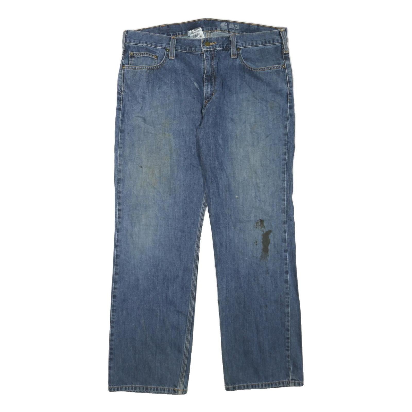 CARHARTT Mens Jeans Blue Regular Straight Denim W36 L32 Workwear Zip Closure Refurbished - N/A refurbished available on Cerqular