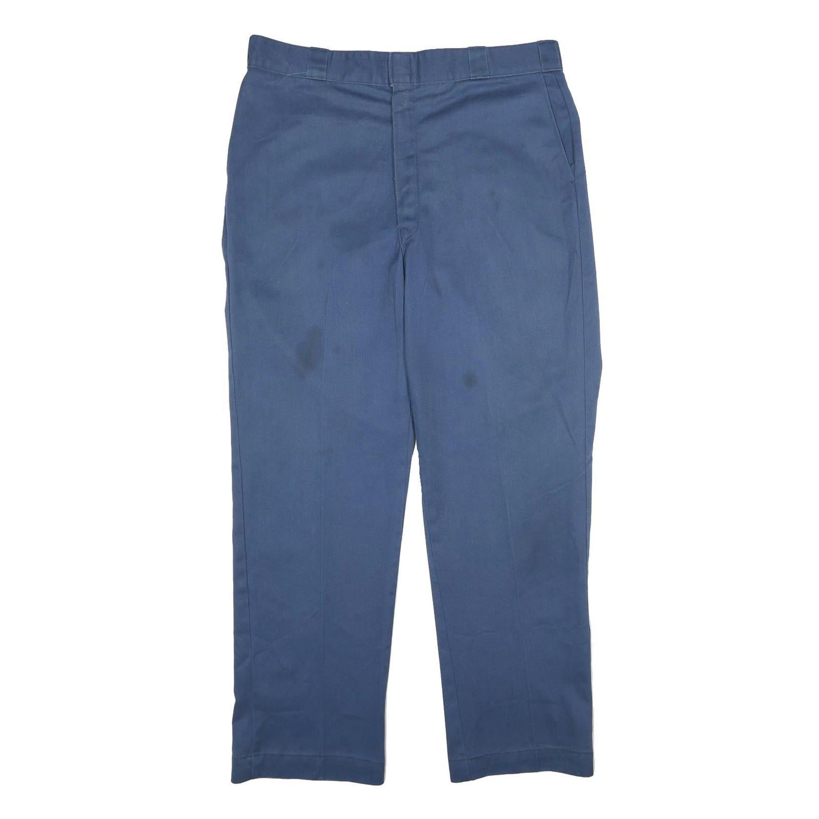 DICKIES Mens Polyester Blend Blue Regular Fit Straight Leg Trousers W38 L32 Refurbished - N/A refurbished available on Cerqular