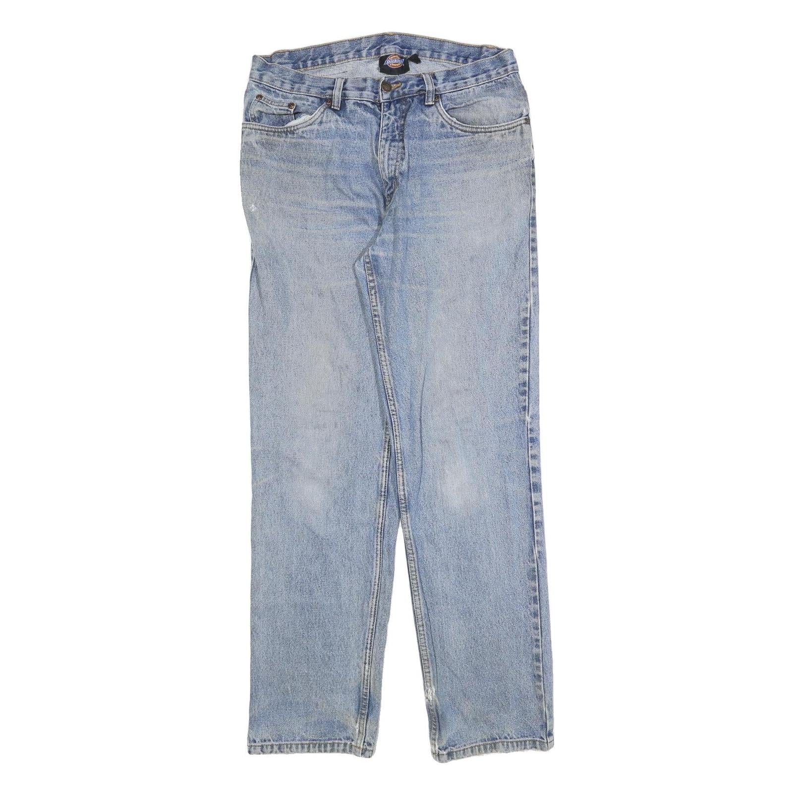 DICKIES Mens Regular Fit Blue Denim Jeans W34 L34 Classic Cotton Blend Zip Refurbished - N/A refurbished available on Cerqular