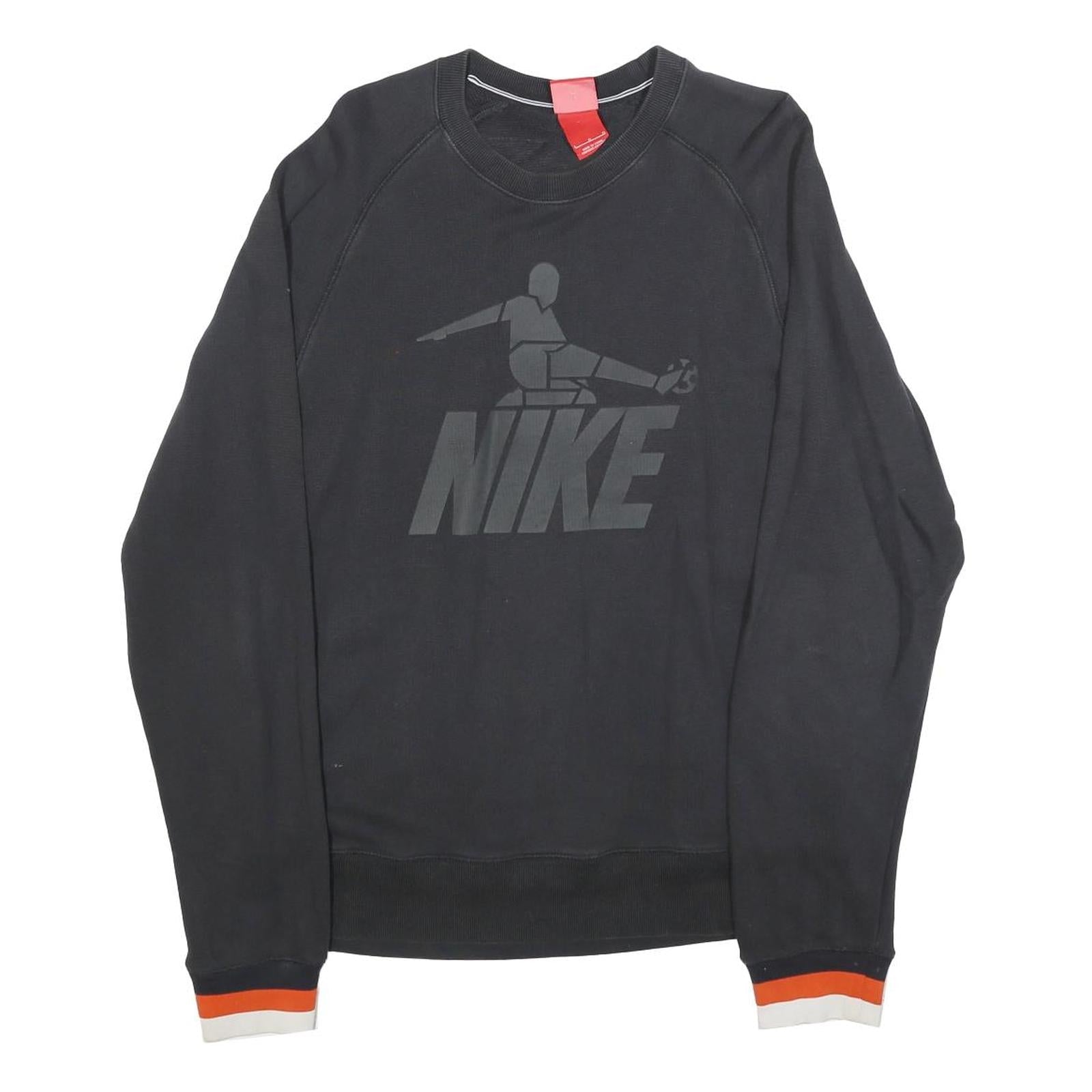 NIKE Mens Black Logo Crew Neck L Sweatshirt Cotton Blend Comfortable Casual Refurbished - N/A refurbished available on Cerqular