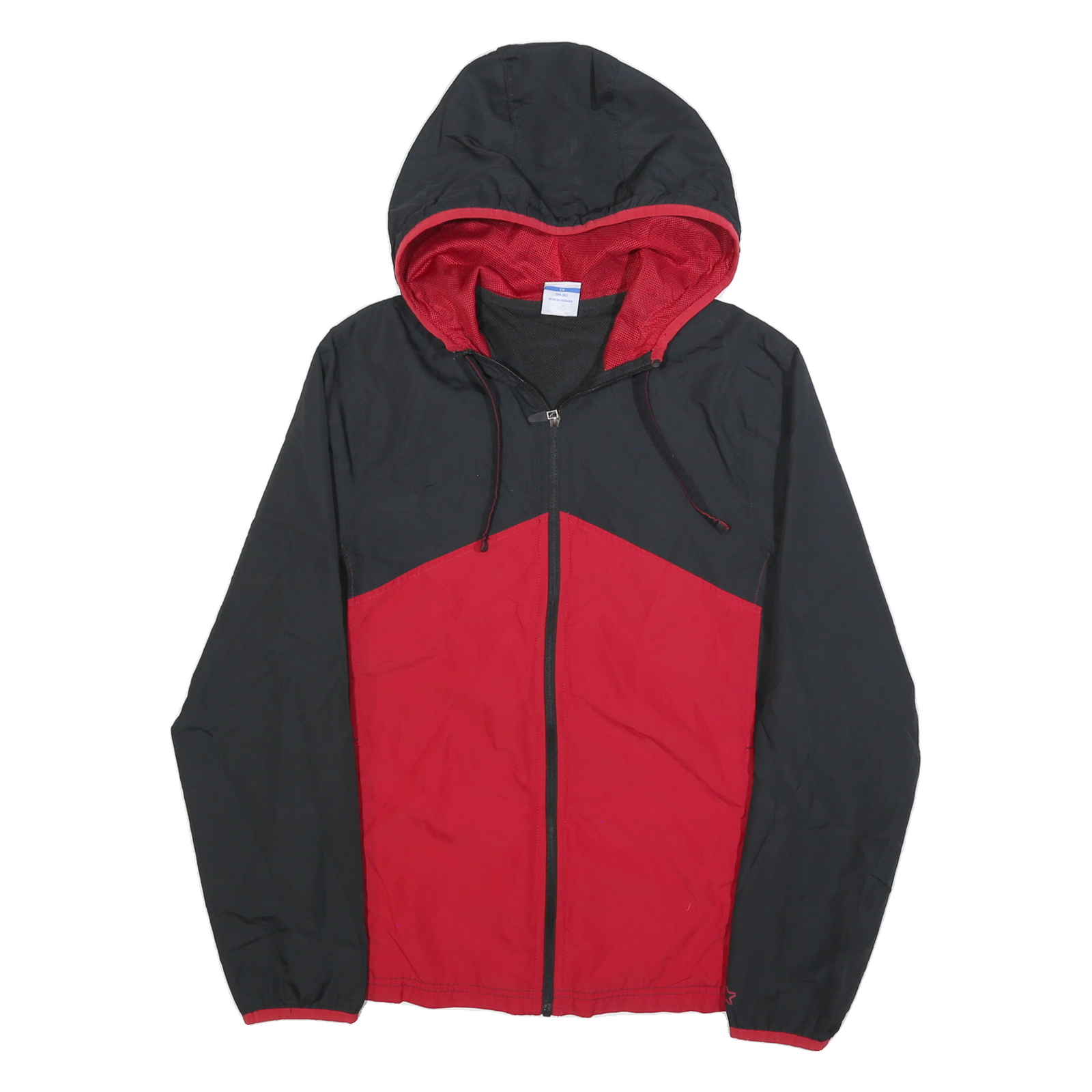 STARTER Mens Black & Red Zip Hooded Jacket S Polyester Blend Colourblock Refurbished - N/A refurbished available on Cerqular