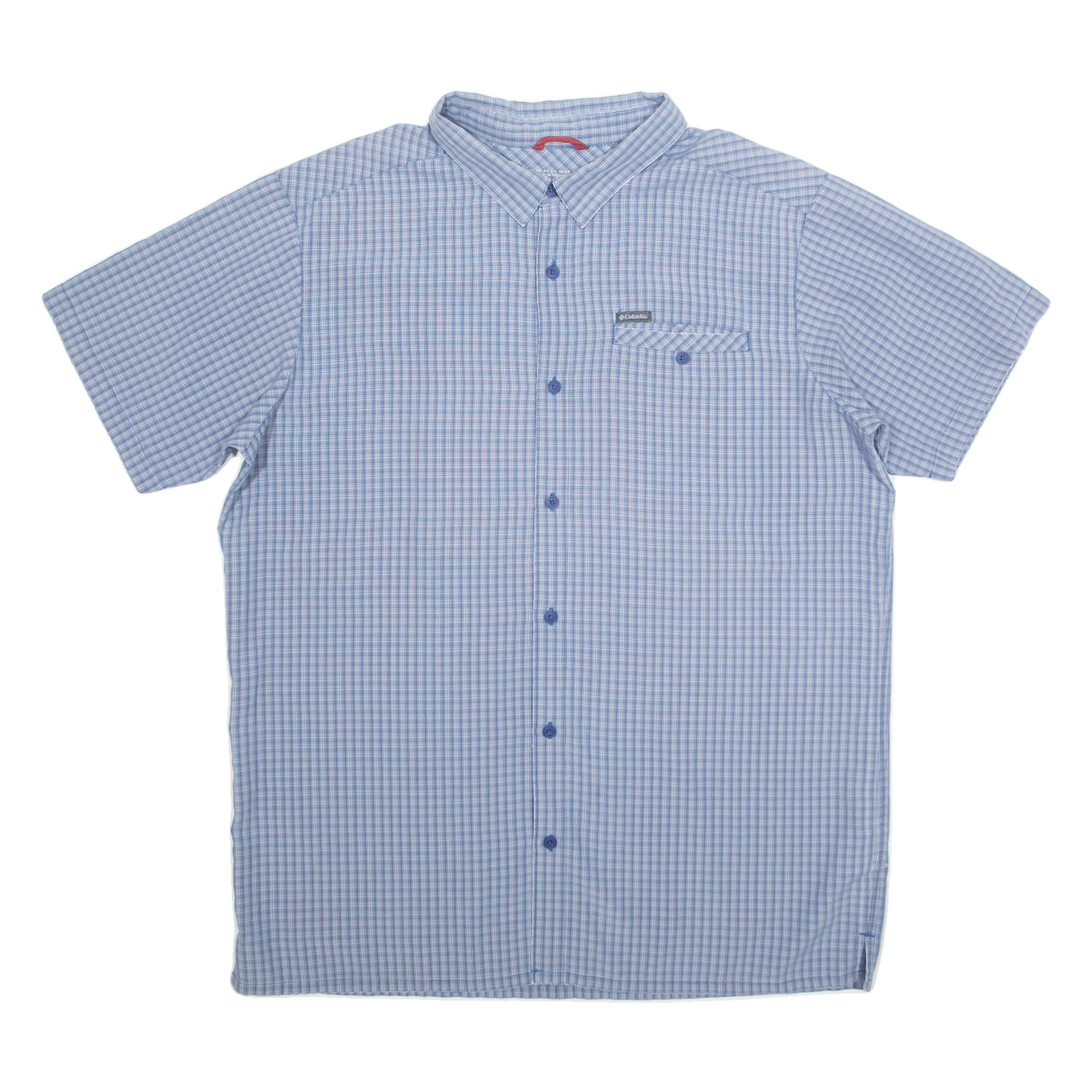 COLUMBIA Mens Shirt Blue Check 2XL Refurbished - N/A refurbished available on Cerqular