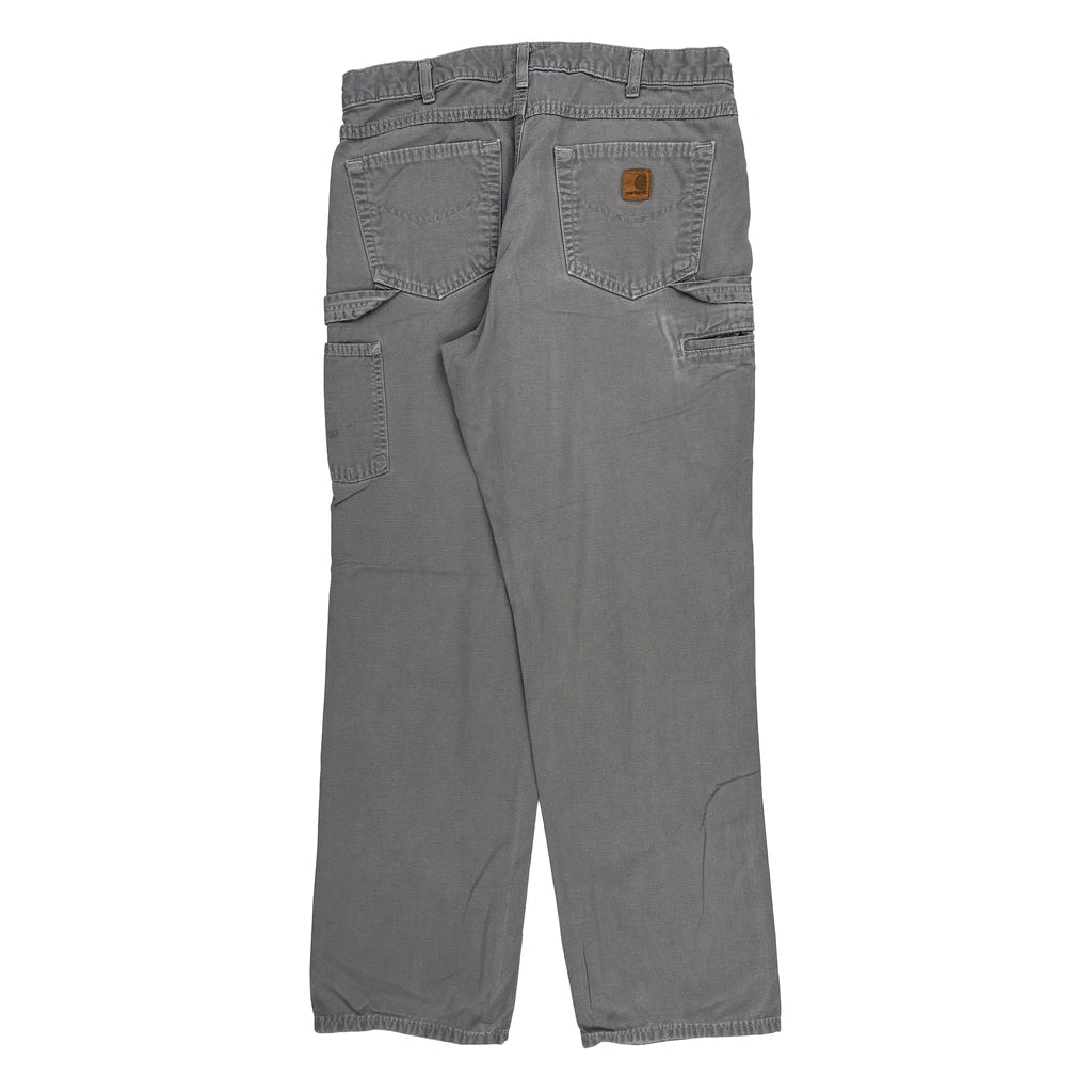 Carhartt Carpenter Trousers - 34W 33L Grey Cotton Refurbished - Thrifted (note: this is a term often used to describe second- refurbished available on Cerqular