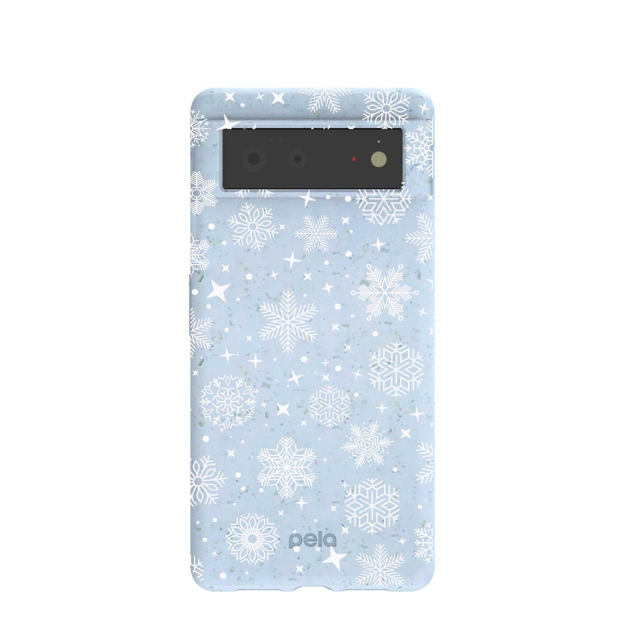 Powder Blue Let it Snow Google Pixel 6 Case Refurbished - Pela Case refurbished available on Cerqular
