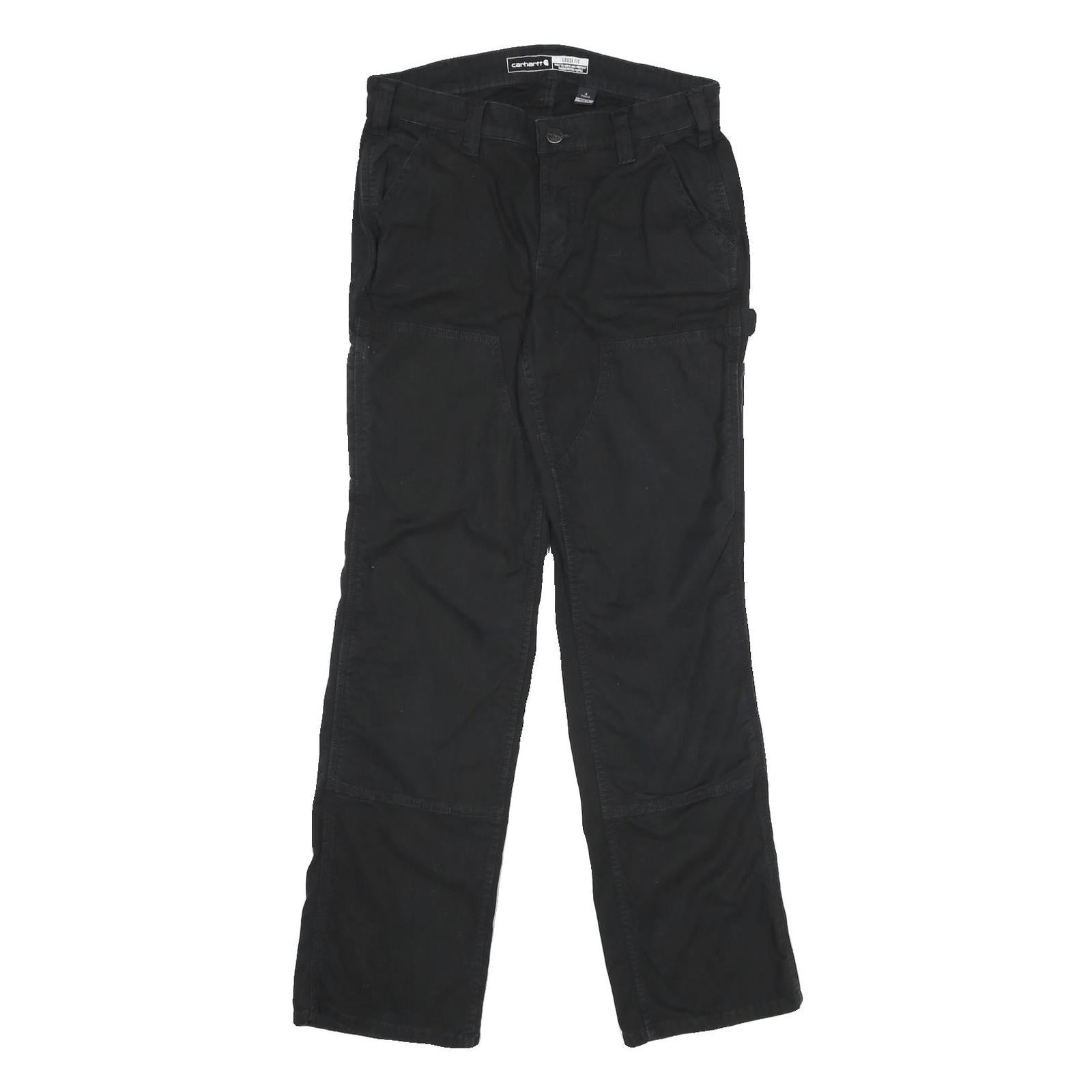 CARHARTT Womens Black Cotton Blend Loose Fit Straight Leg Trousers W30 L32 Refurbished - N/A refurbished available on Cerqular