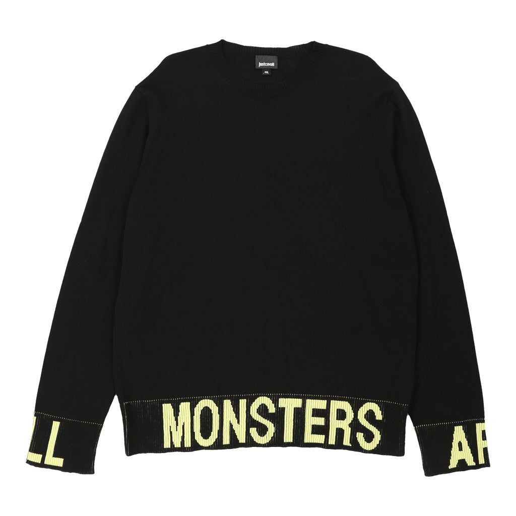 All Monsters Are Human Just Cavalli Jumper - 2XL Black Cotton | Size: xx-large Refurbished - N/A (Preloved Designer is not a specific brand, it refurbished available on Cerqular
