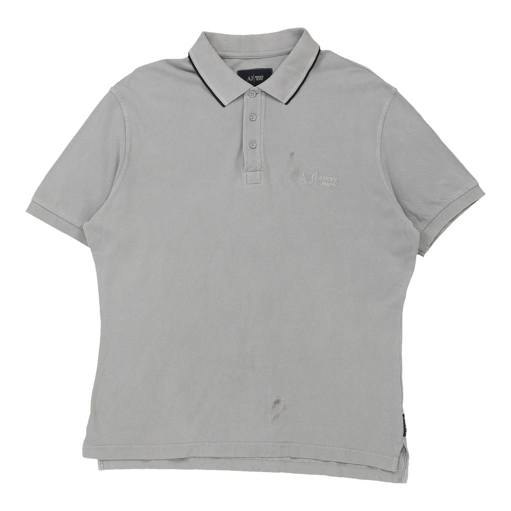 Buy Armani Jeans Polo Shirt - XL Grey Cotton Refurbished - $10.04 Armani Jeans Polo Shirt - XL Grey Cotton Refurbished - Thrifted (note: this is a term often used to describe second- refurbished available on Cerqular