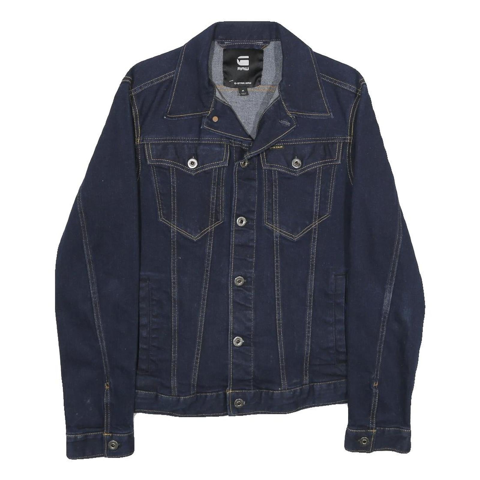 G-STAR Mens Blue Denim Jacket M Cotton Button Plain Classic Fit Workwear Refurbished - N/A refurbished available on Cerqular
