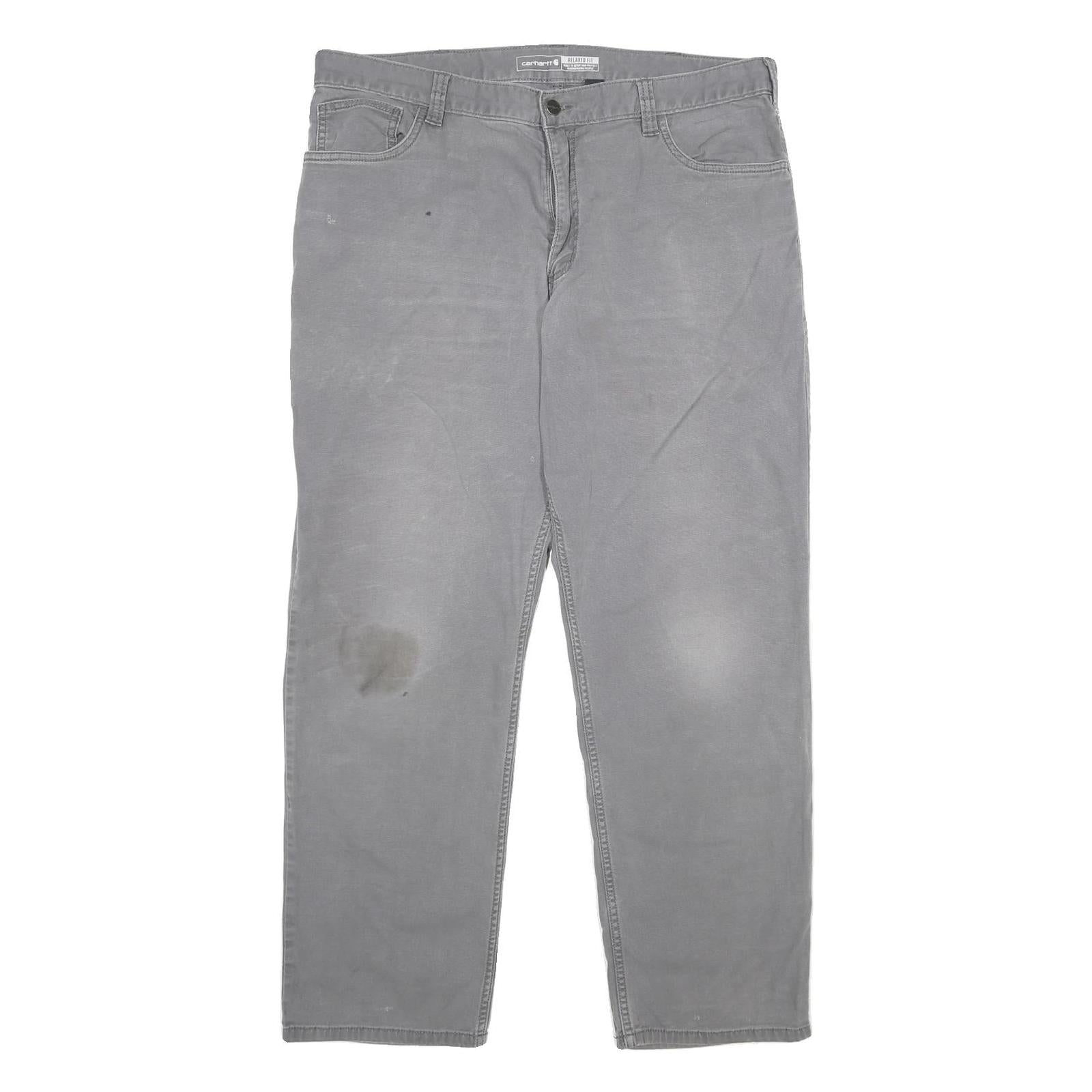 CARHARTT Mens Cotton Blend Grey Relaxed Straight Trousers W38 L32 Workwear Refurbished - N/A refurbished available on Cerqular