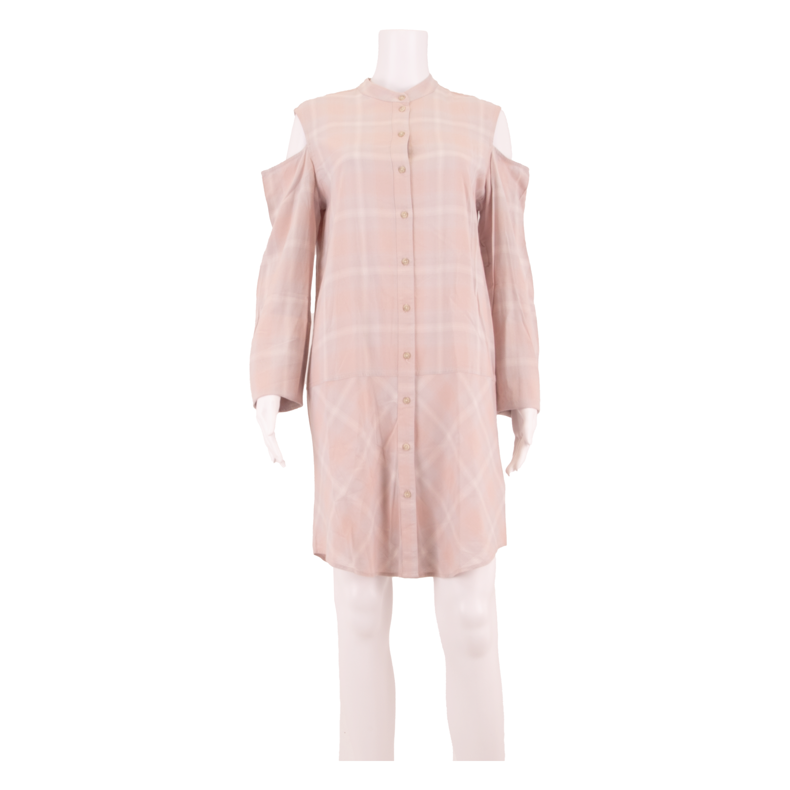 ALL SAINTS Womens Shift Dress Pink Check Long Sleeve Knee Length M Refurbished - N/A refurbished available on Cerqular