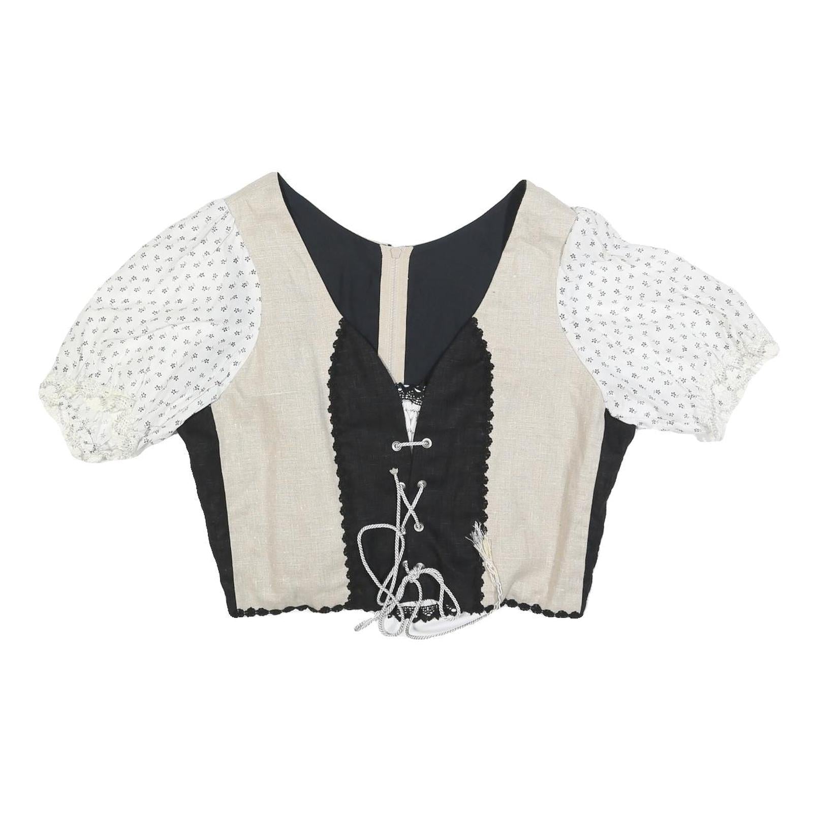 Buy Womens Black & Beige & White Cropped Top Puff Sleeve Round Neck Plain L Cotton Refurbished - $18.19 Womens Black & Beige & White Cropped Top Puff Sleeve Round Neck Plain L Cotton Refurbished - N/A refurbished available on Cerqular