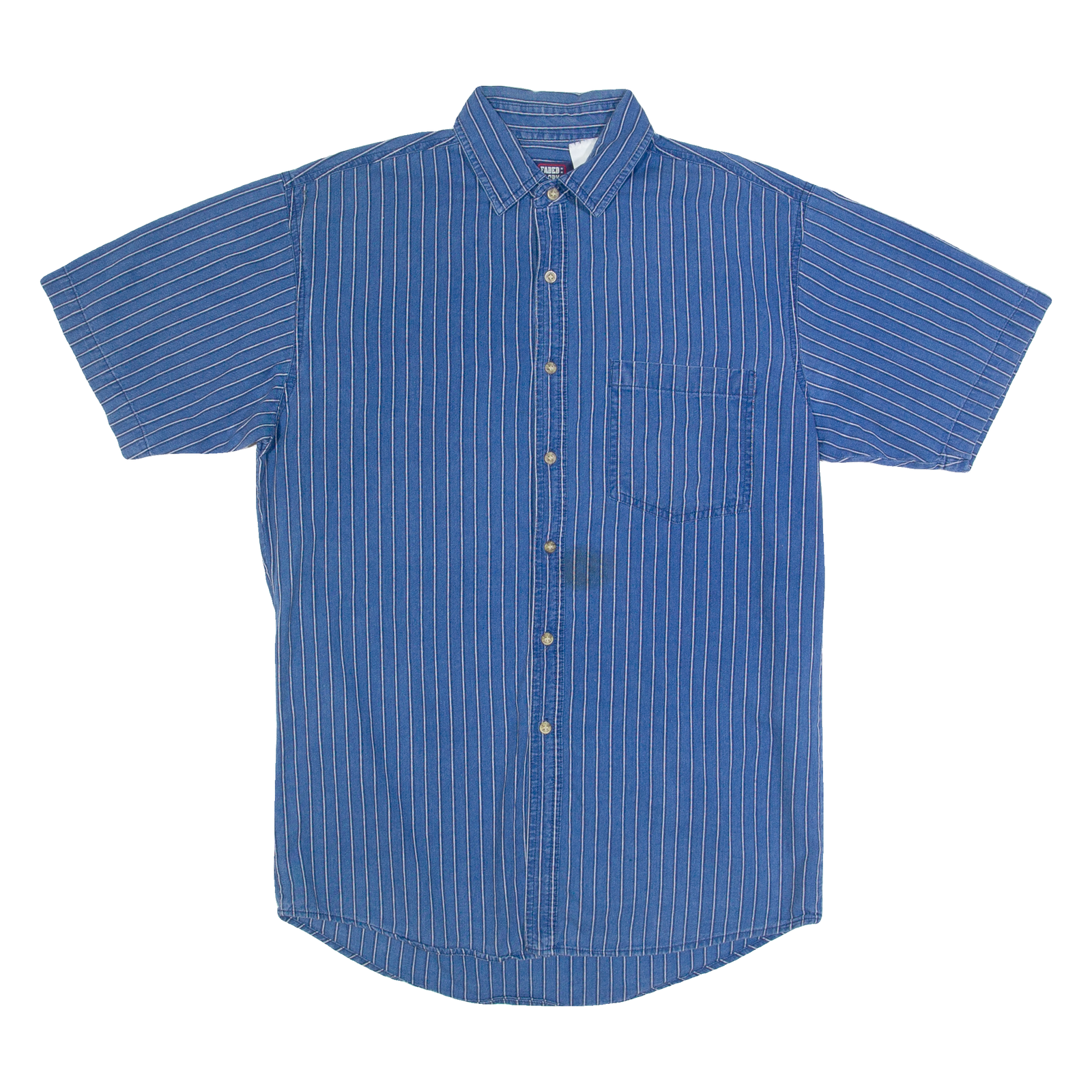 FADED GLORY Mens Shirt Blue 90s Striped M Refurbished - N/A refurbished available on Cerqular