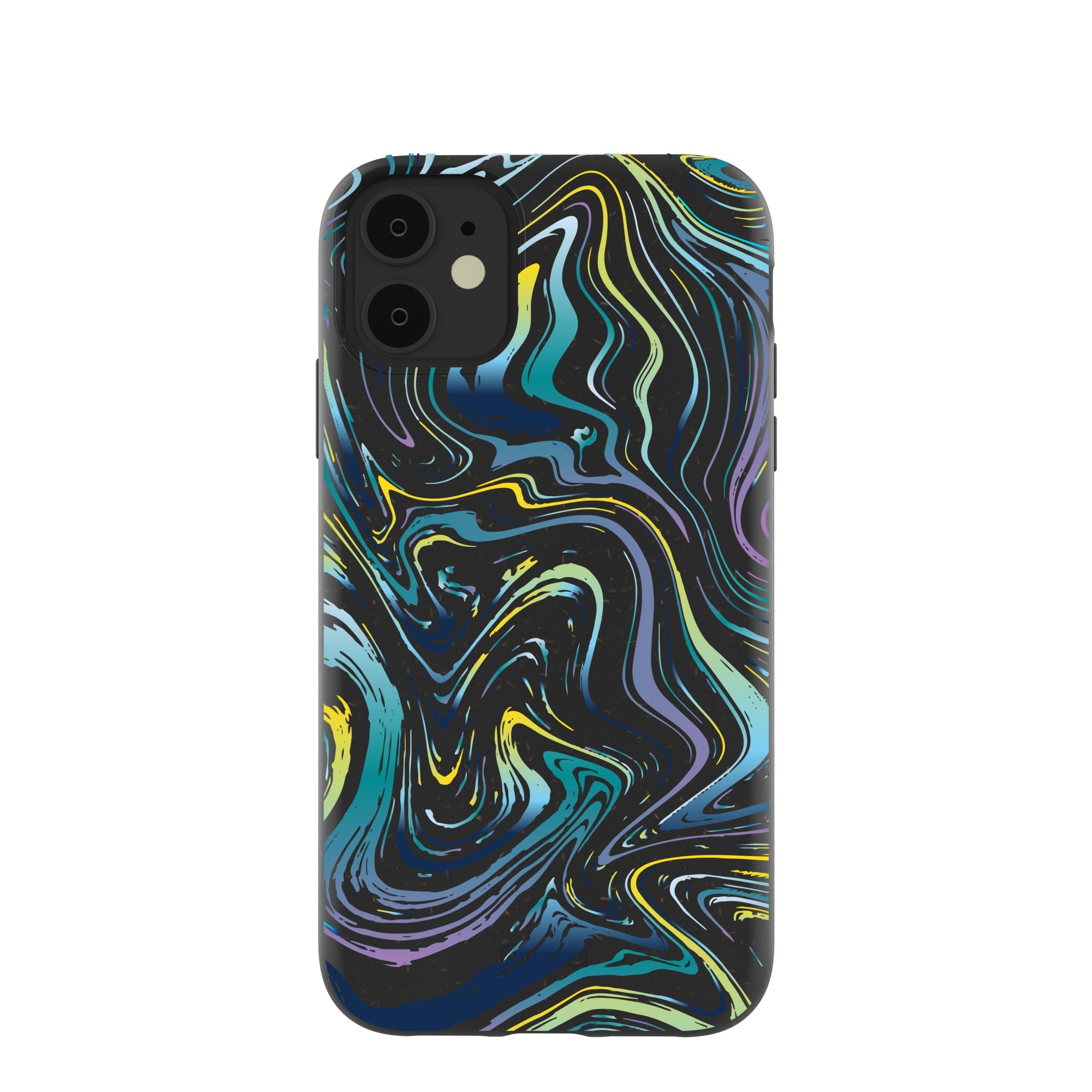 Black Space Waves iPhone 11 Case Refurbished - Pela Case refurbished available on Cerqular