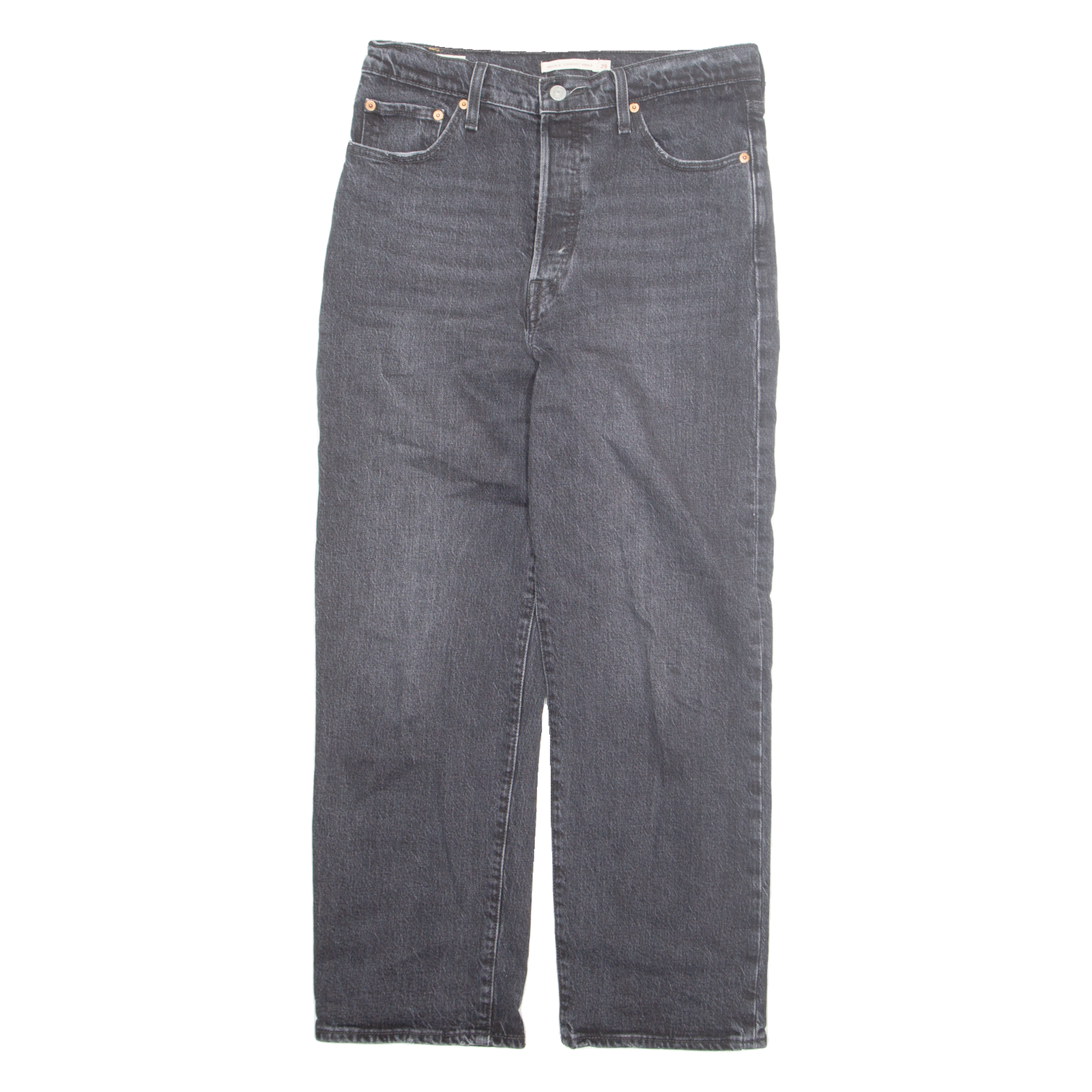 LEVI'S Womens Jeans Black Regular Straight W29 L27 Refurbished - N/A refurbished available on Cerqular