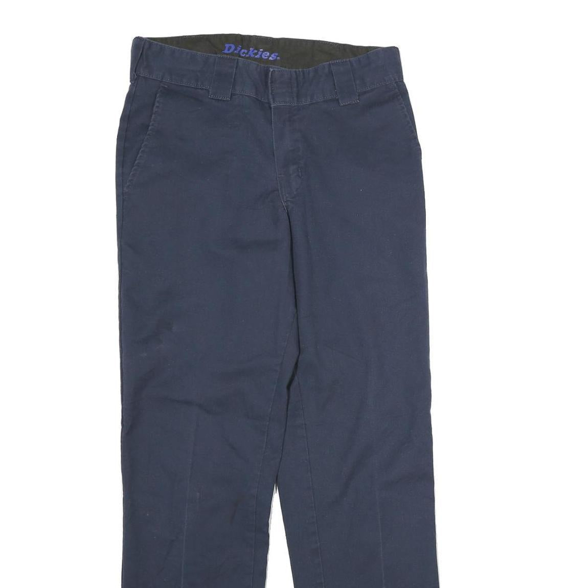 DICKIES Mens Cotton Navy Regular Fit Straight Trousers W28 L31 Workwear Zip Refurbished - N/A refurbished available on Cerqular