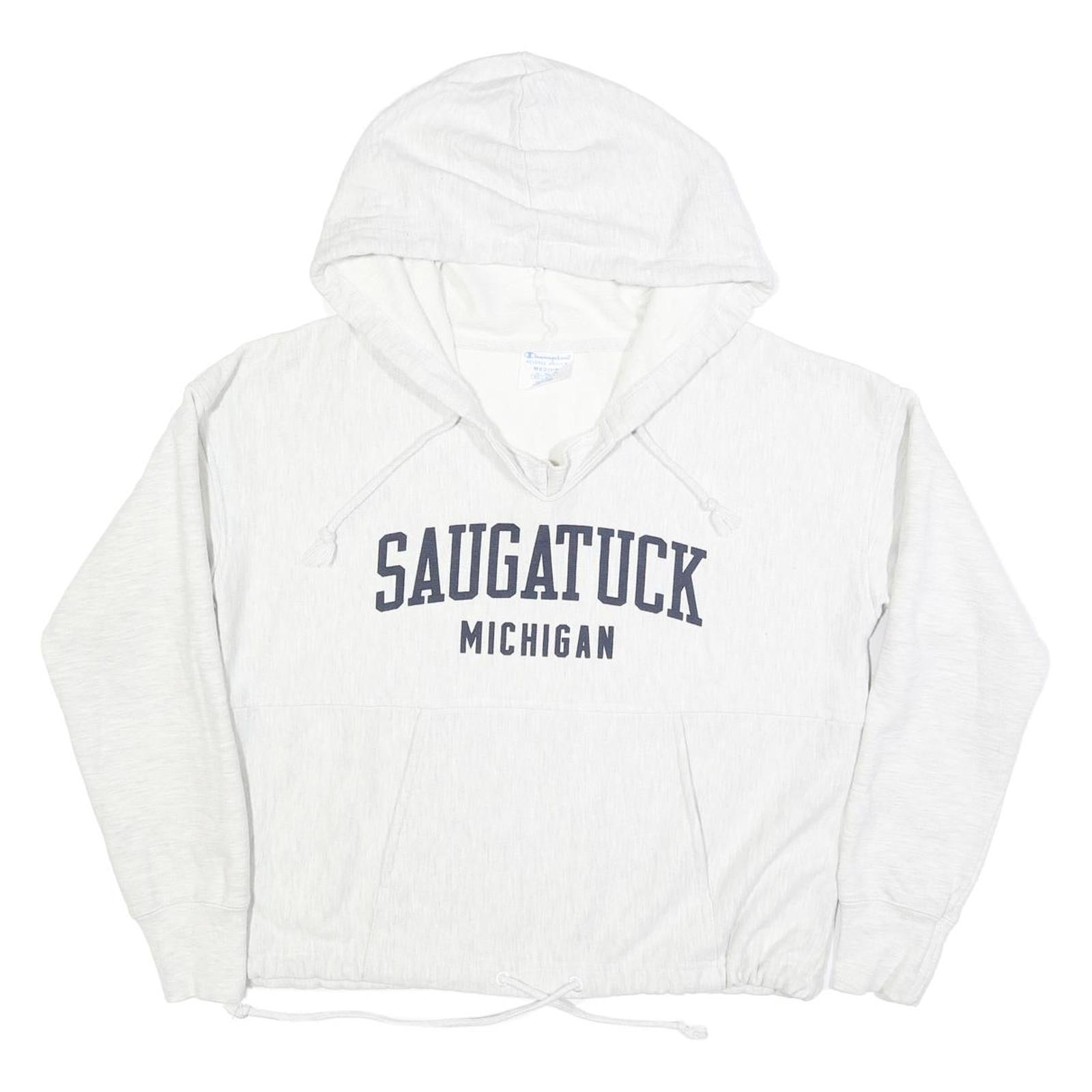 CHAMPION REVERSE WEAVE Womens White Saugatuck Michigan Pullover Hoodie M Cotton Refurbished - N/A refurbished available on Cerqular
