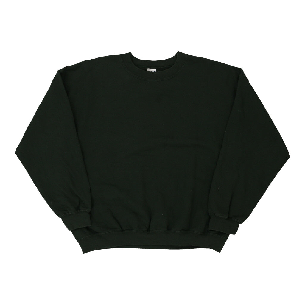 Gildan Sweatshirt - XL Green Cotton Blend | Size: x-large Refurbished - Thrifted (note: this is a term often used to describe second- refurbished available on Cerqular
