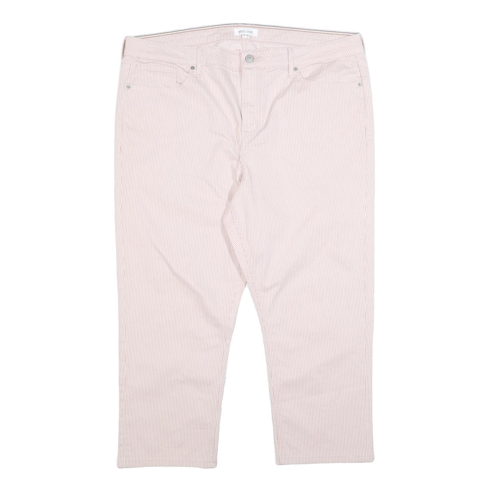 WHITE STUFF Womens Cotton Blend Pink Regular Straight Trousers W40 L24 Refurbished - N/A refurbished available on Cerqular