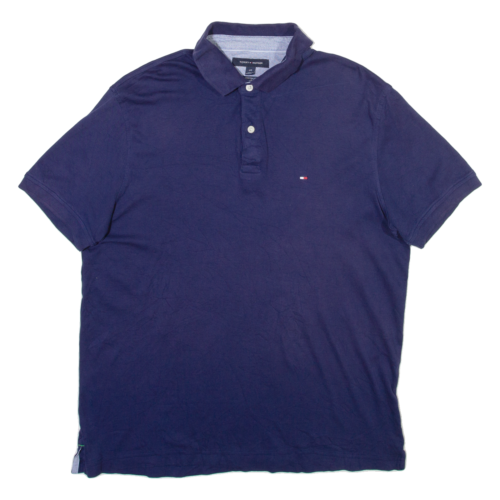 TOMMY HILFIGER Mens Polo Shirt Blue L Refurbished - N/A refurbished available on Cerqular