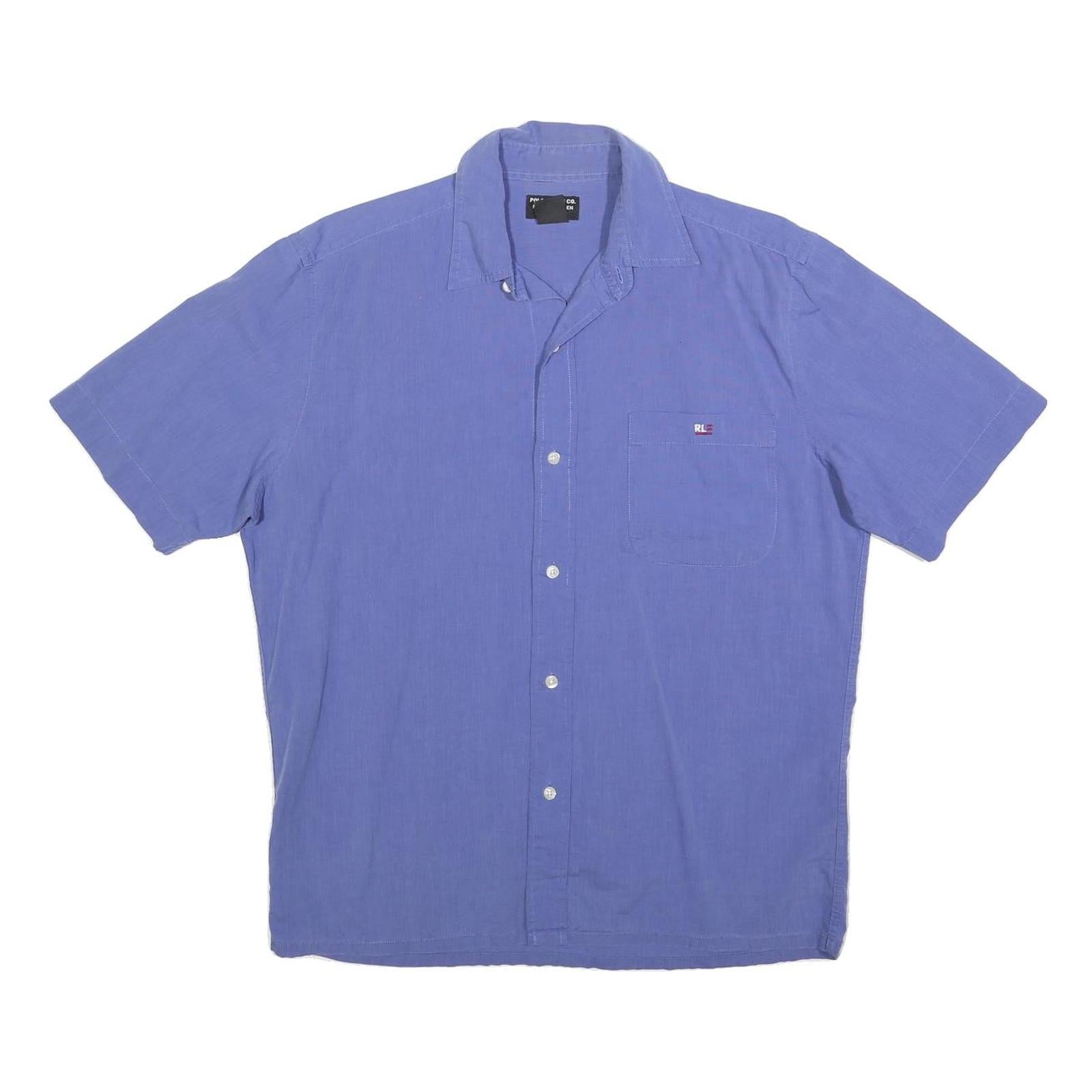 RALPH LAUREN POLO JEANS COMPANY Mens Blue Shirt M Cotton Casual Summer Button Up Refurbished - N/A refurbished available on Cerqular