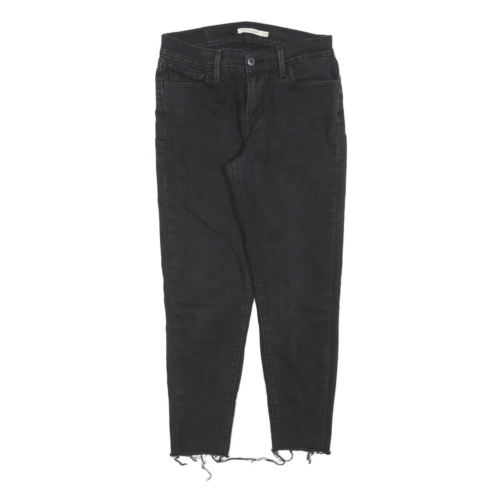 LEVI'S 710 Womens Jeans Black Slim Skinny Denim Raw W29 L24 Frayed Hem Refurbished - N/A refurbished available on Cerqular