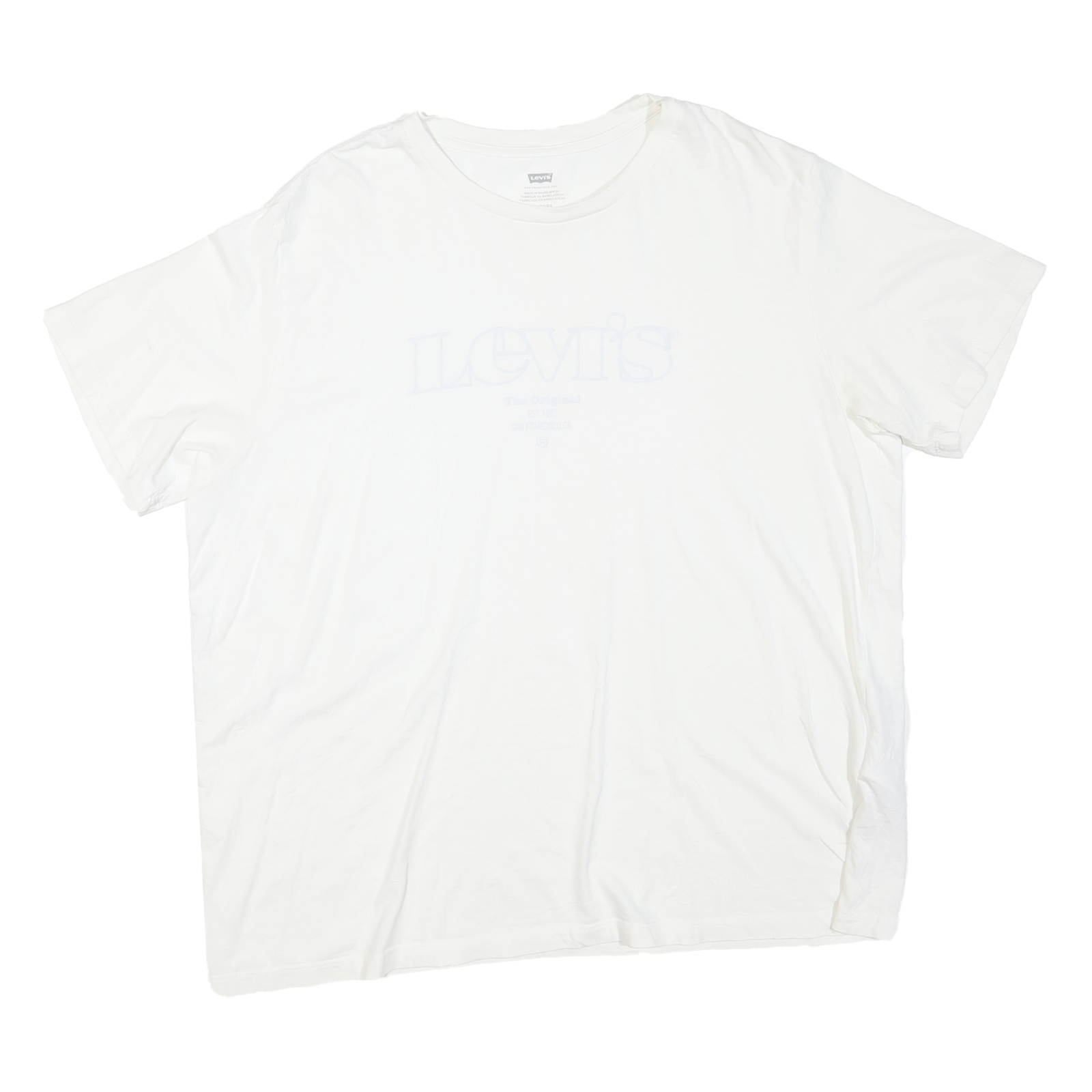 LEVI'S Mens White Graphic T-Shirt XL Short Sleeve Crew Neck Cotton Blend Casual Refurbished - N/A refurbished available on Cerqular